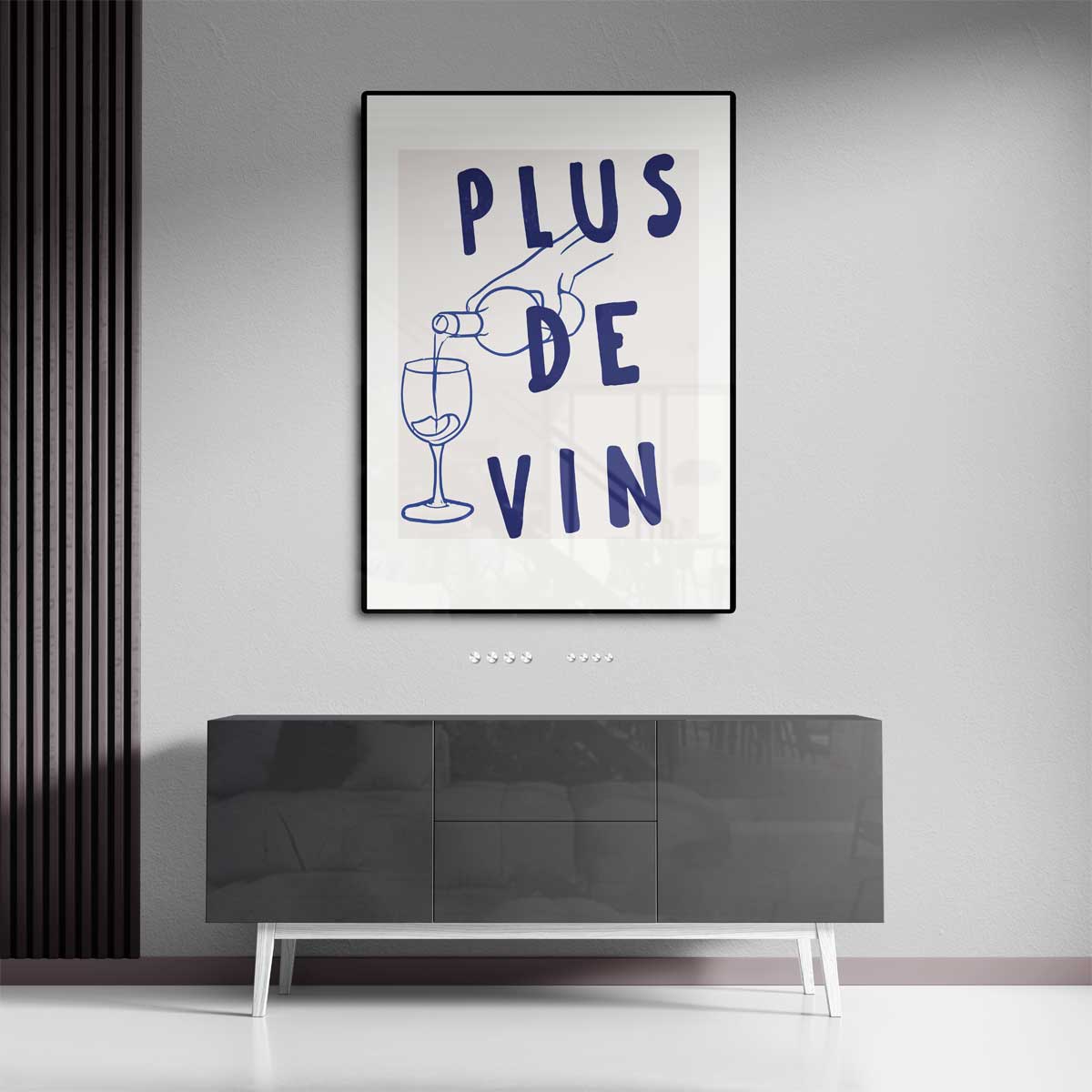 Plus de Vin Wijnposter – canvas kunstwerk als wanddecoratie