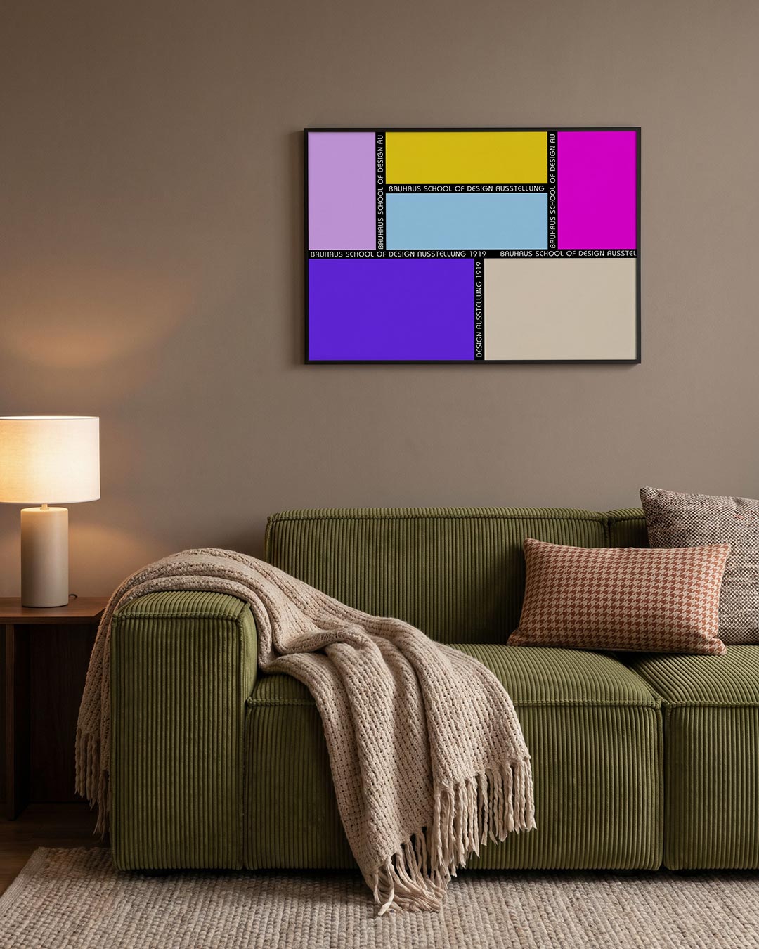 Vorm en kleurvlakken – geometrische Bauhaus poster in liggend formaat