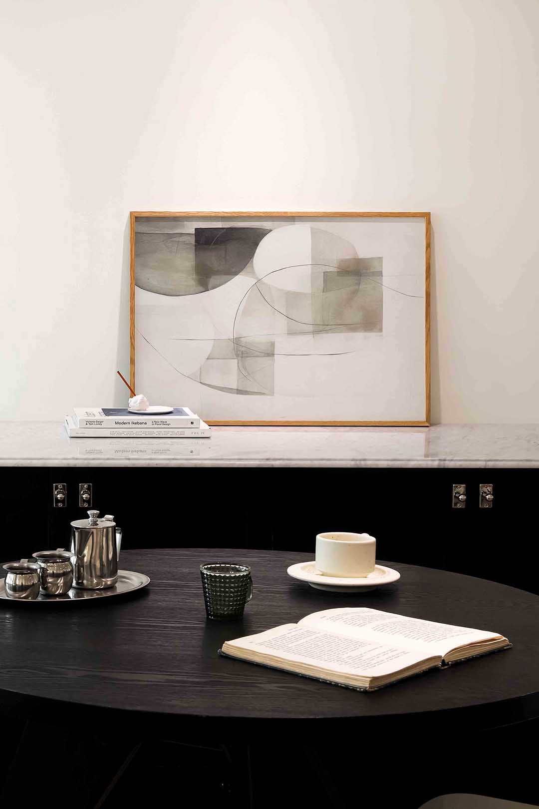 Abstracte vormen – abstracte poster in liggend formaat