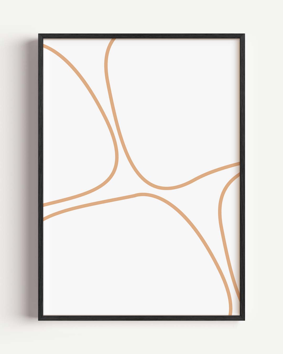 Abstracte Vormen in Beige – kleurrijke abstracte portret poster als wanddecoratie