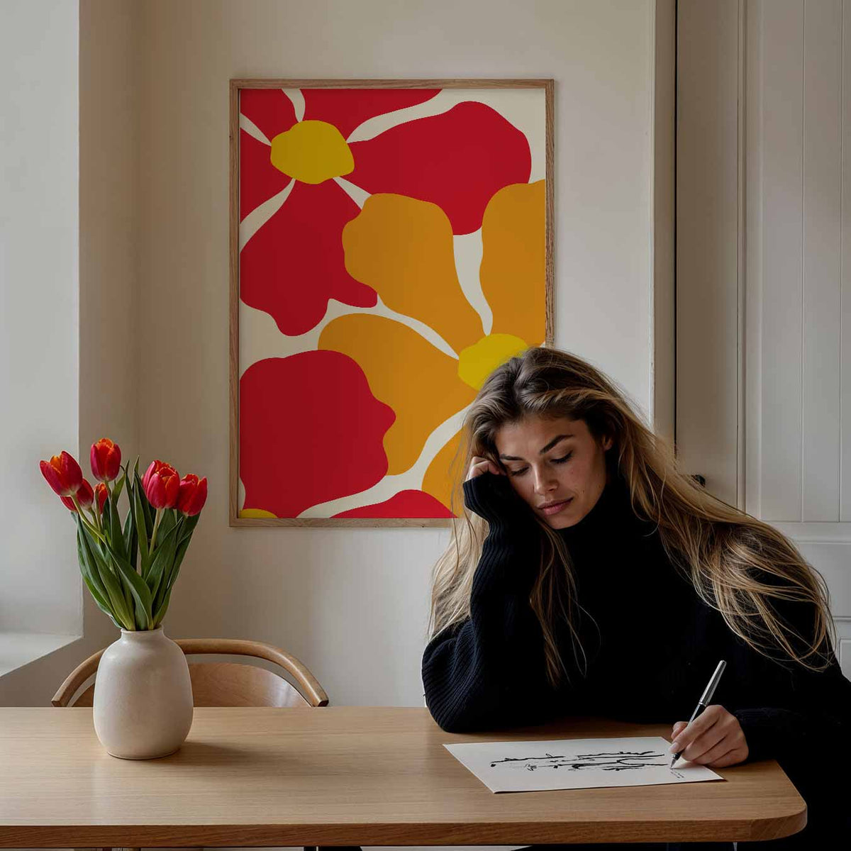 Bloemenpracht Kleurrijke – bloemen poster als moderne staande wanddecoratie
