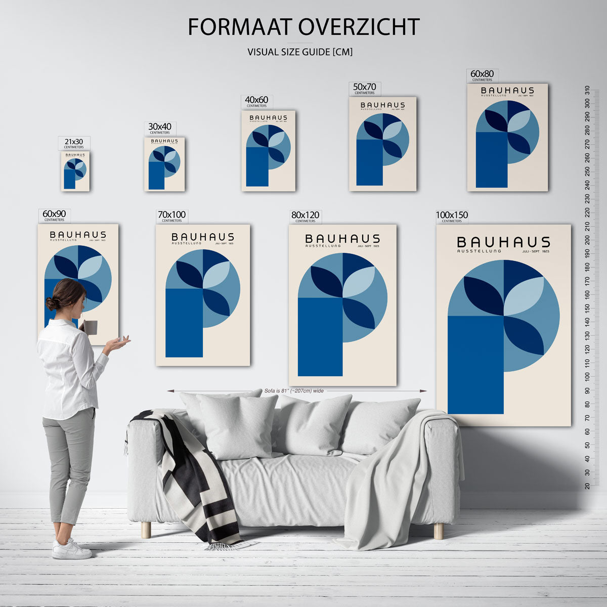Vorm en balans – geometrische poster in Bauhaus-stijl van WallArtistic