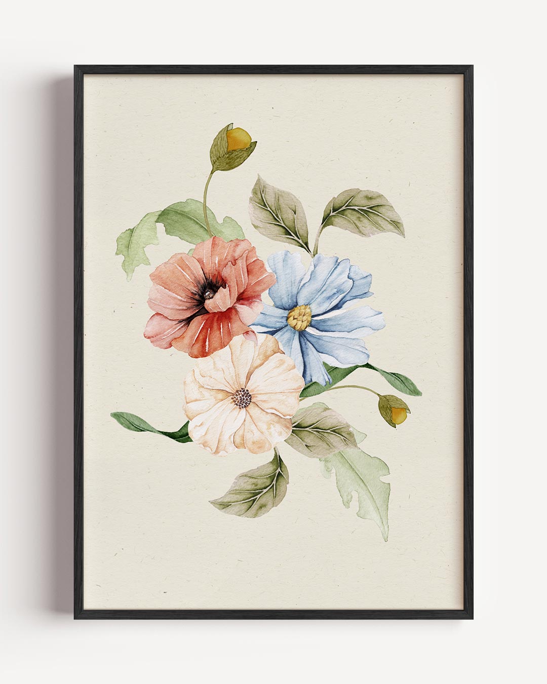Waterverf Bloemenpracht – bloemen portret poster als wanddecoratie