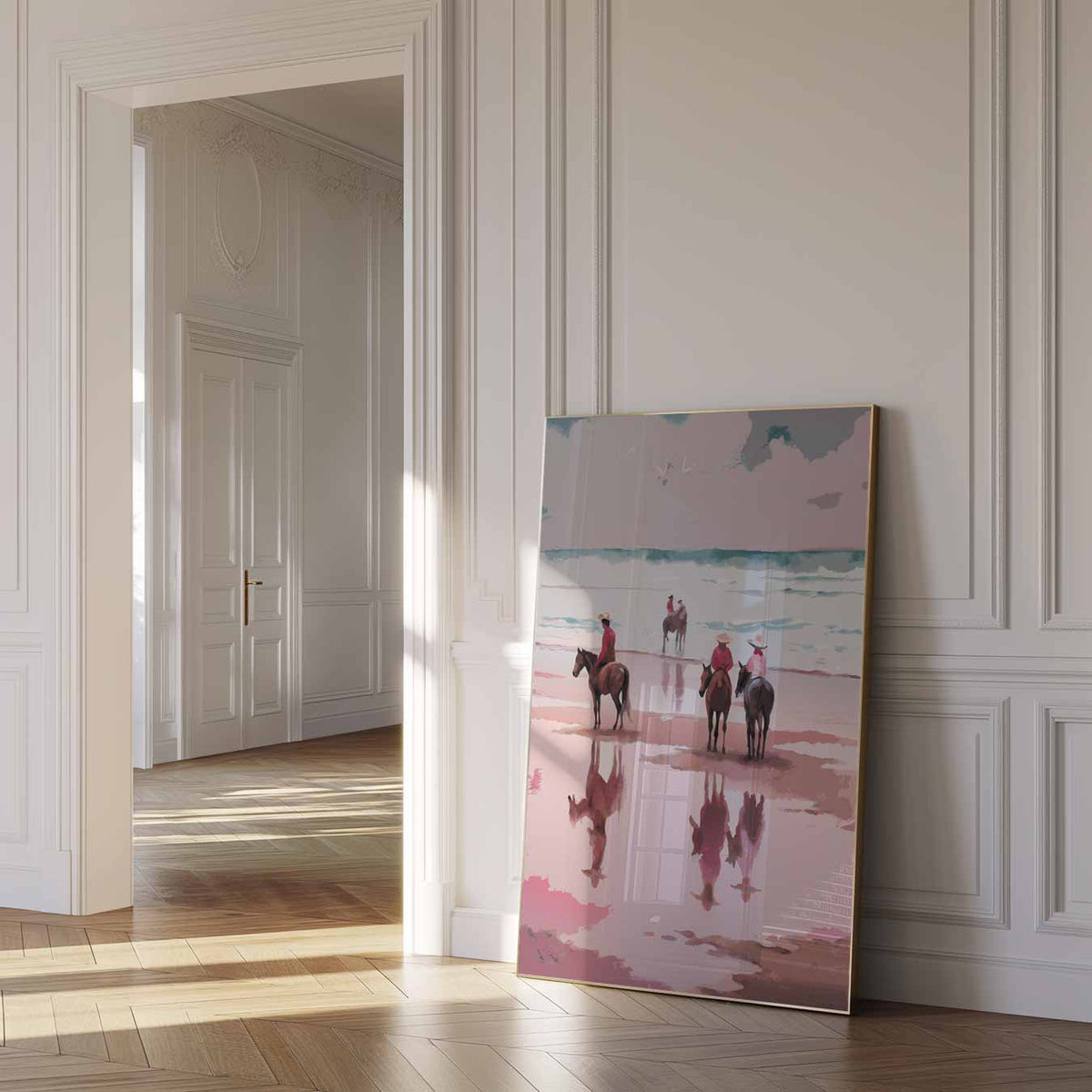 Strandpaarden Wanddecoratie – paas poster als vrolijke staande wanddecoratie