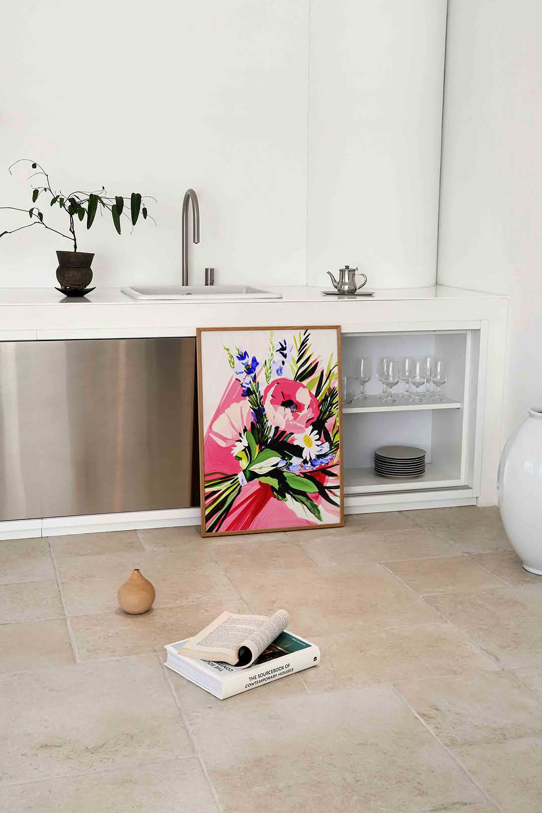 Bloemenboeket – culinaire wandkunst als portret poster