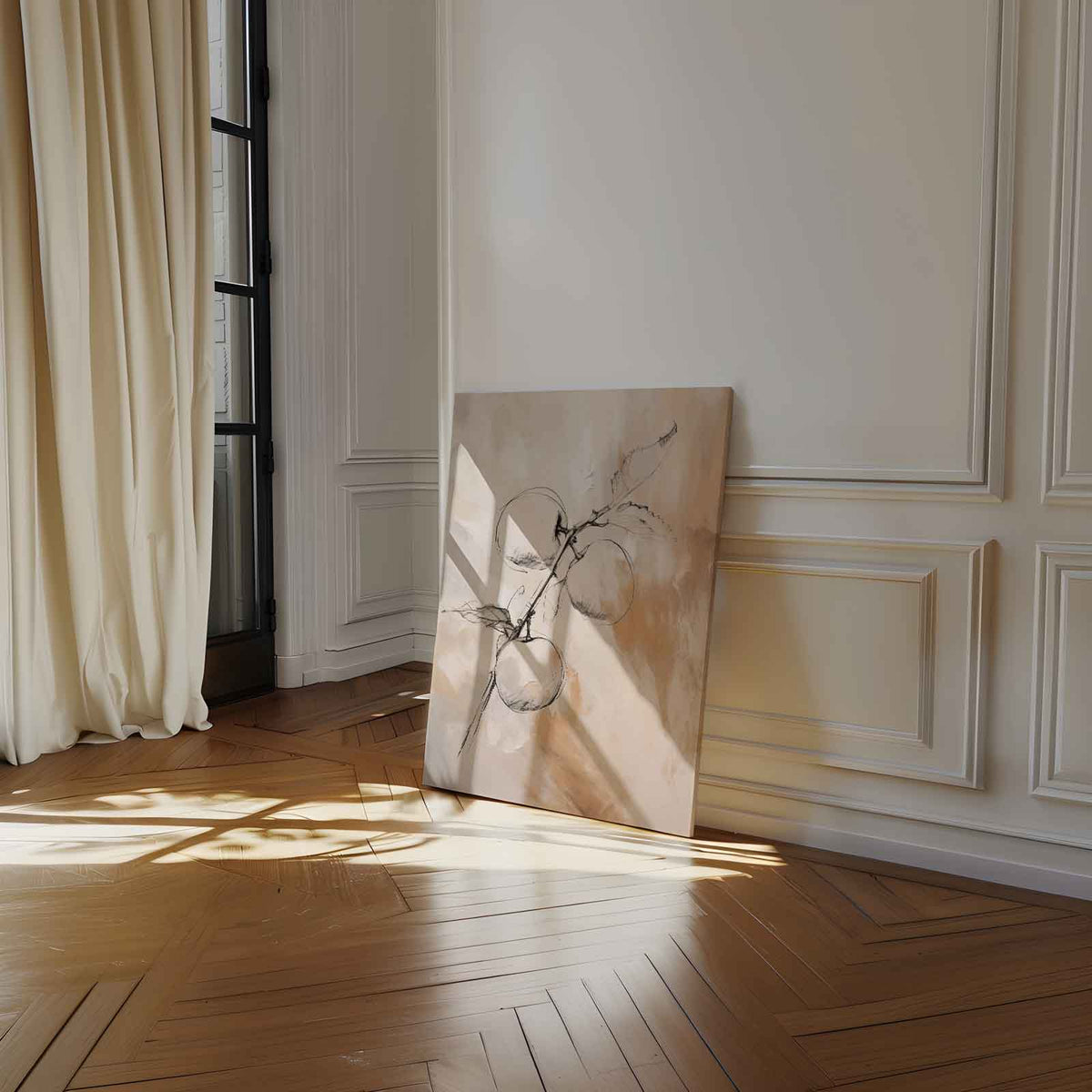 Elegante Appelstudie – canvas wanddecoratie in portret formaat