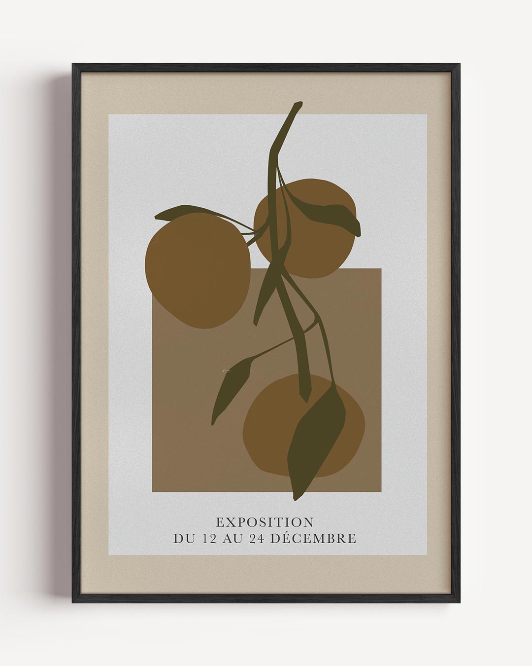 Moderne Sinaasappel Expositie – bloemen portret poster als wanddecoratie