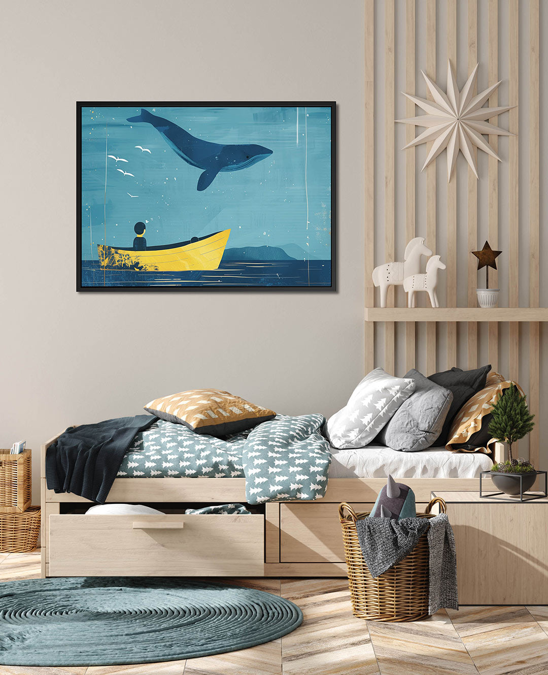 Dromerige zeevaart – wanddecoratie in interieur