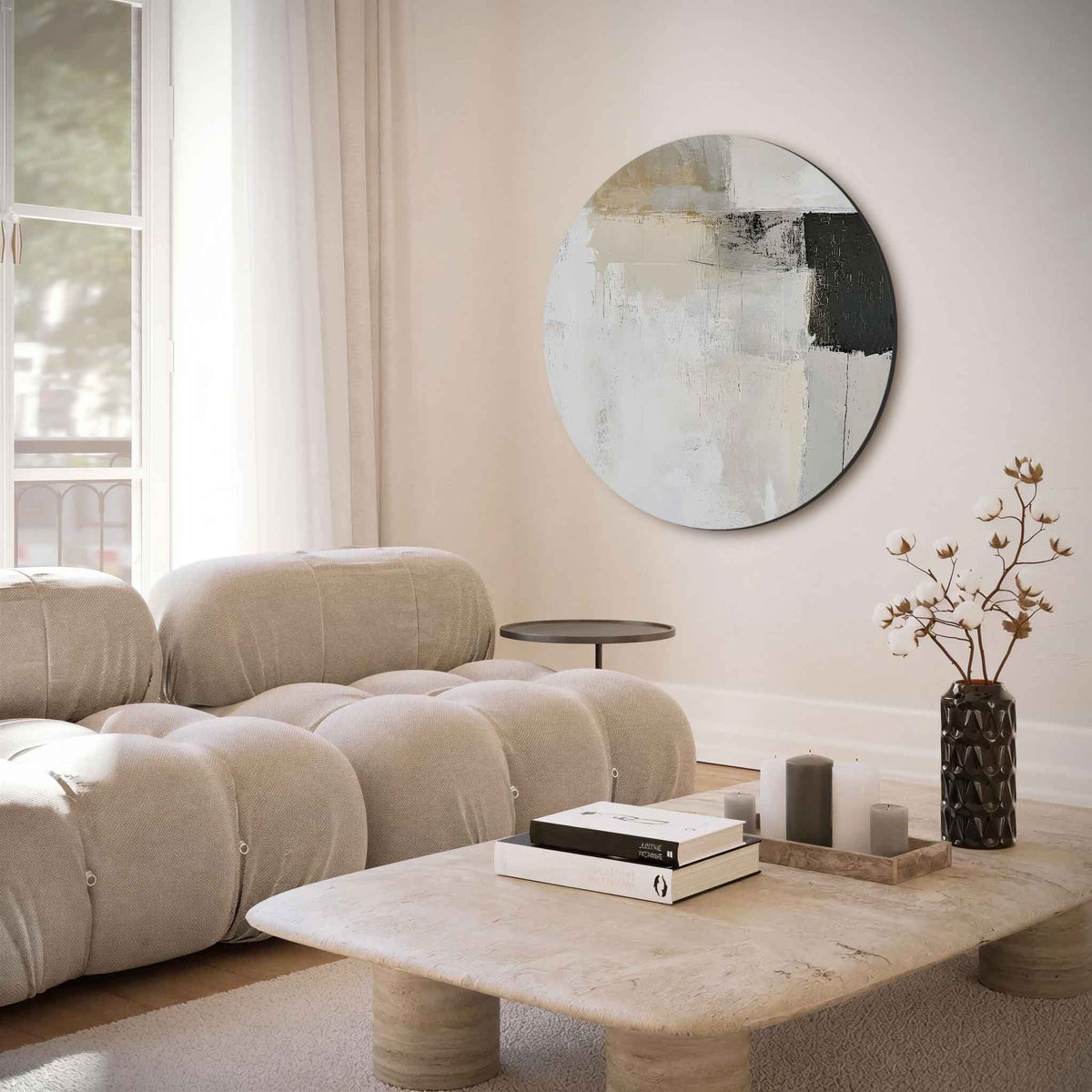 Abstracte vormen – moderne abstracte muurcirkel voor aan de muur