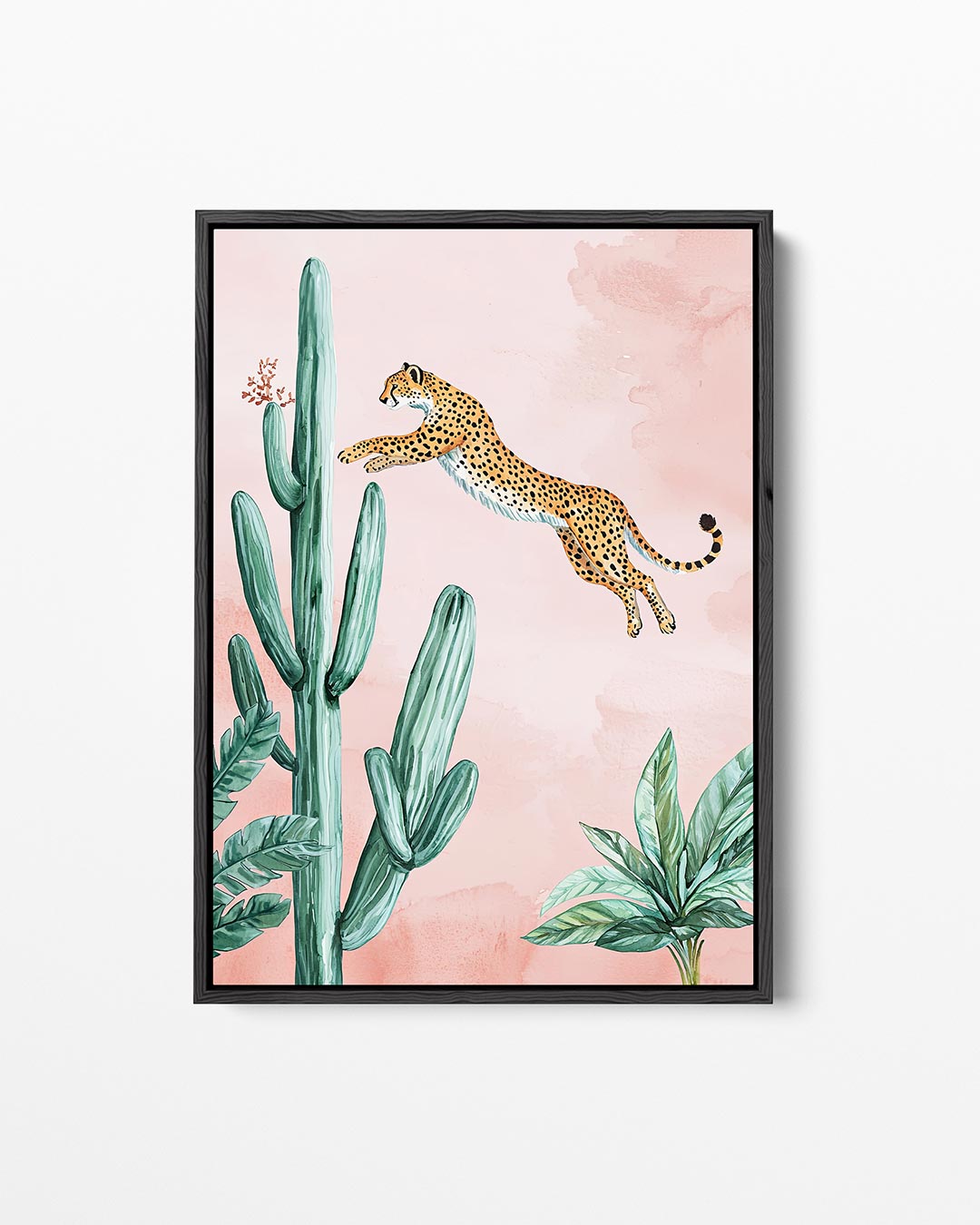 Springende luipaard – staand wanddecoratie kunstwerk