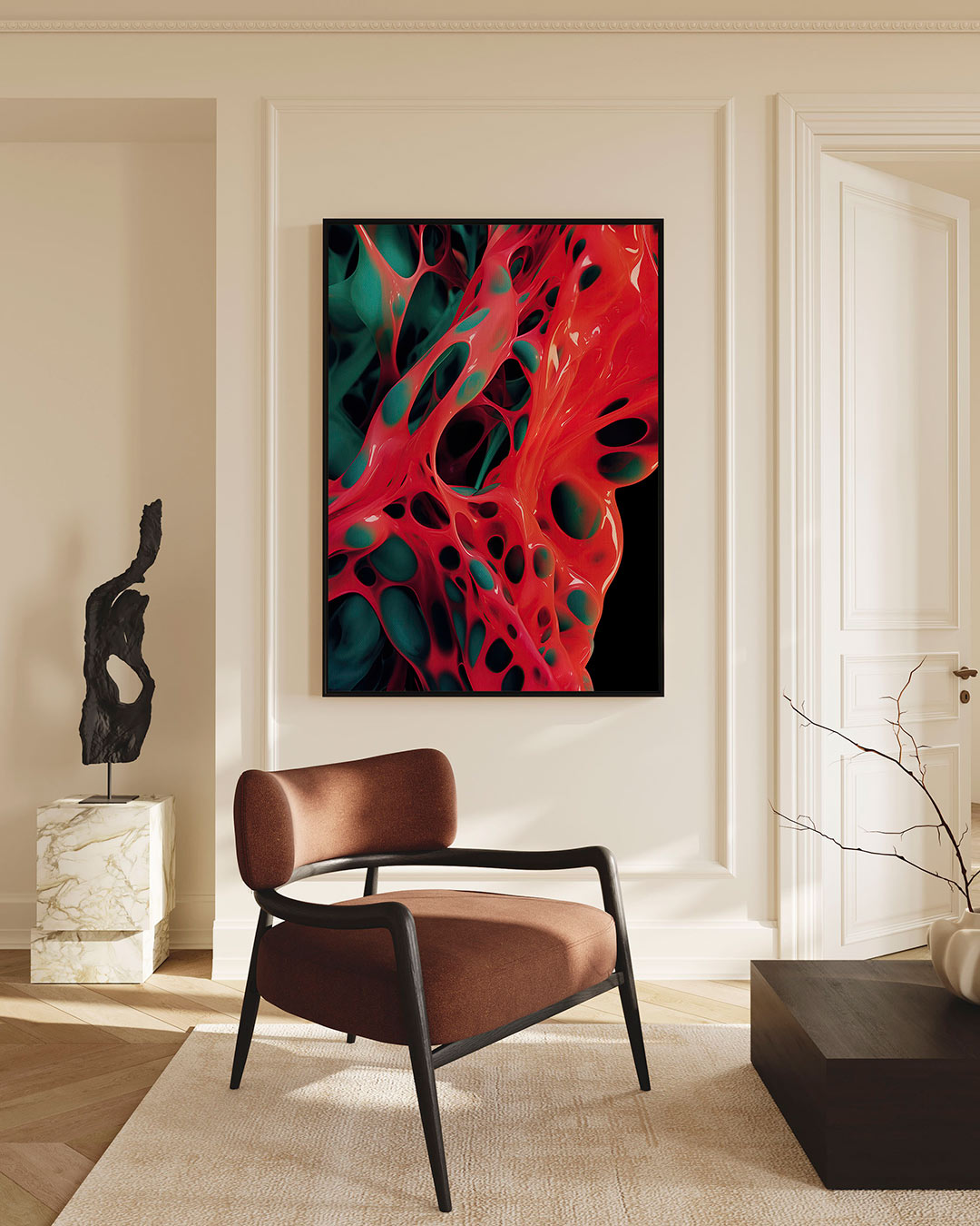 Organische kleurenexplosie – staande wanddecoratie