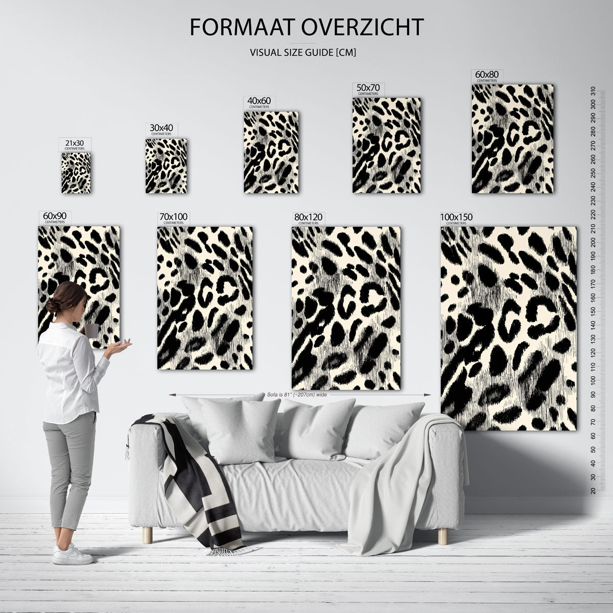 Luipaardpatroon – staande muurposter met safari thema