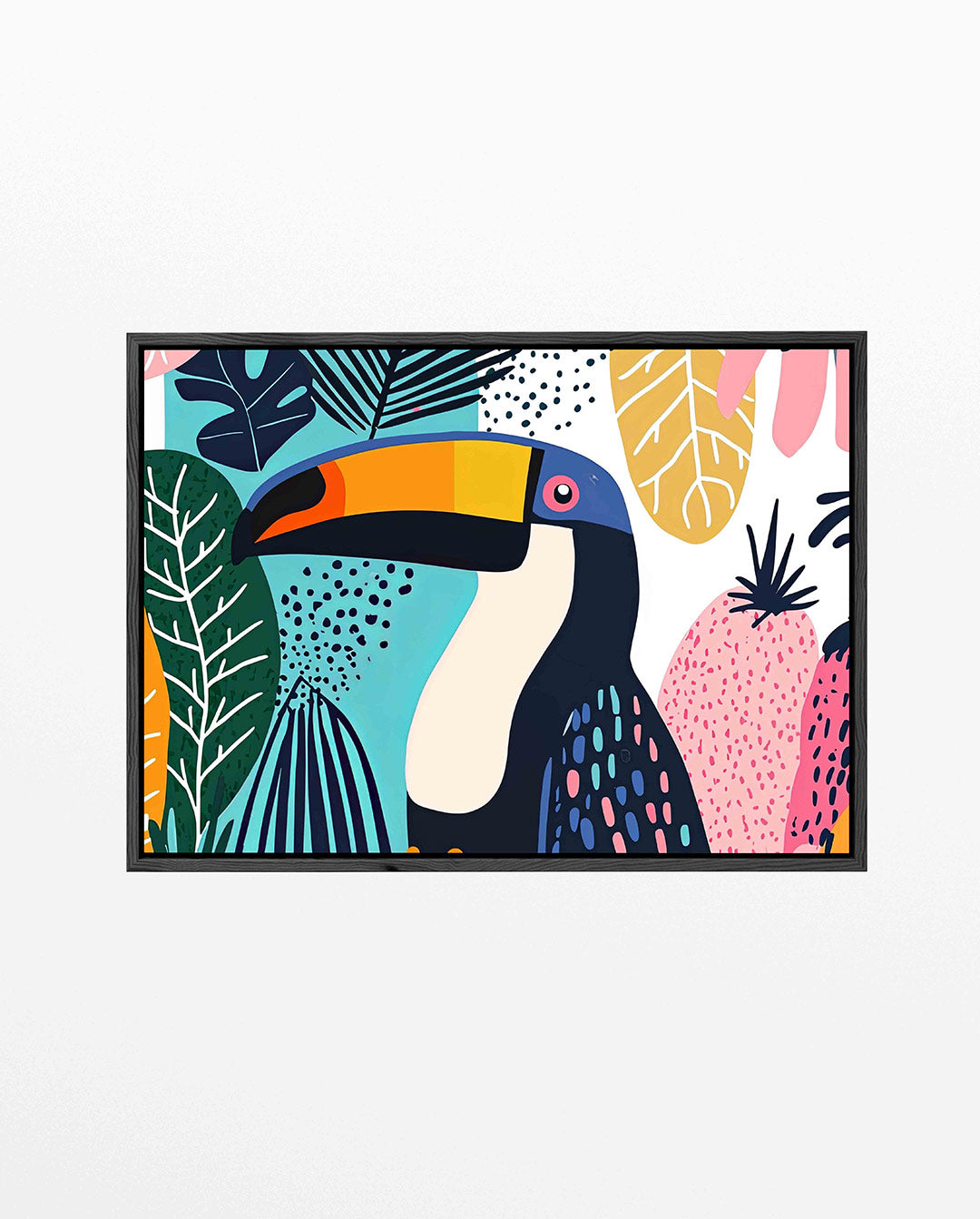 Vrolijke toekan illustratie – Kleurrijke – liggend dieren kunstwerk