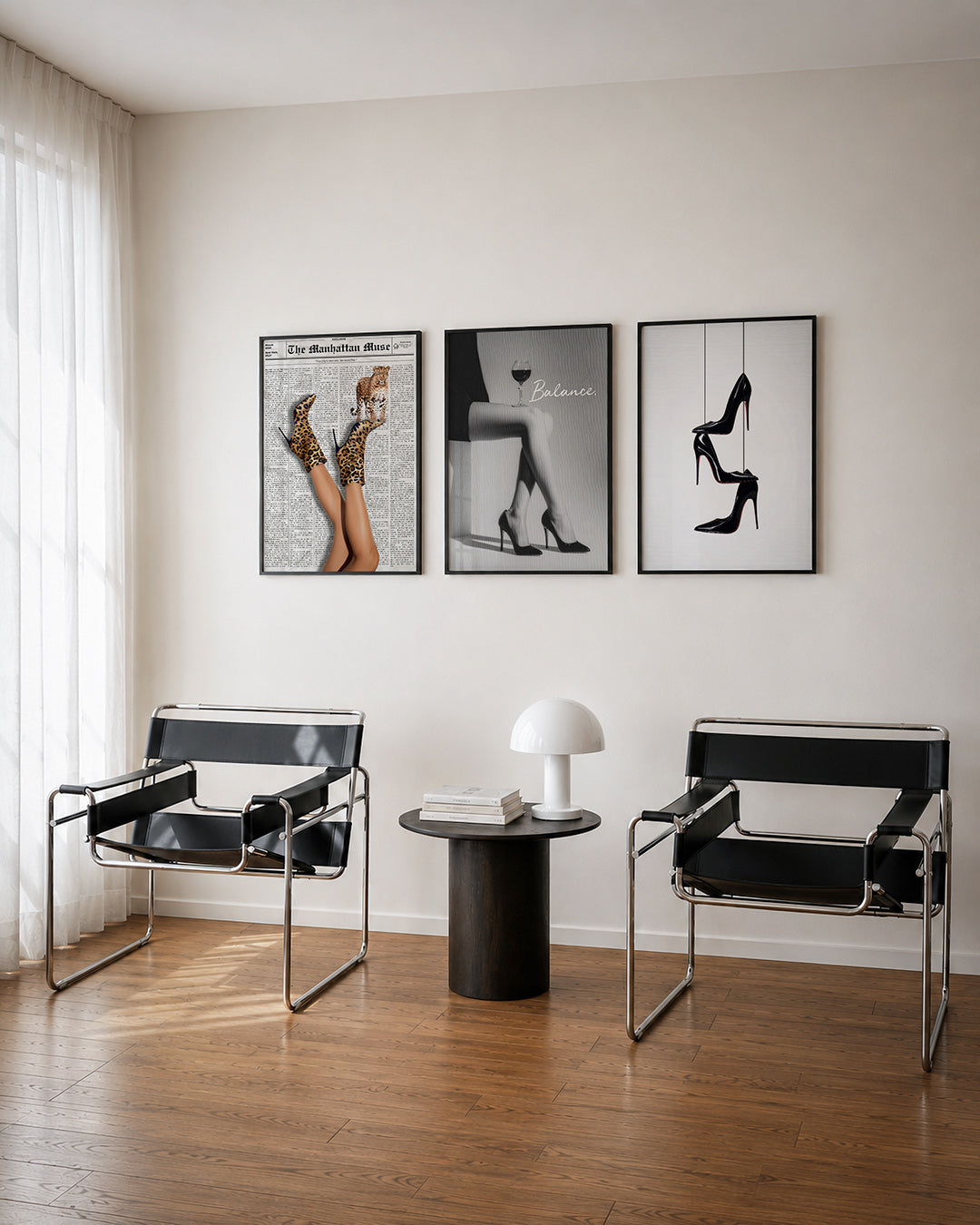 Dierenprint en elegantie driedelige posterset – deze driedelige postercombinatie toont een opvallende mix