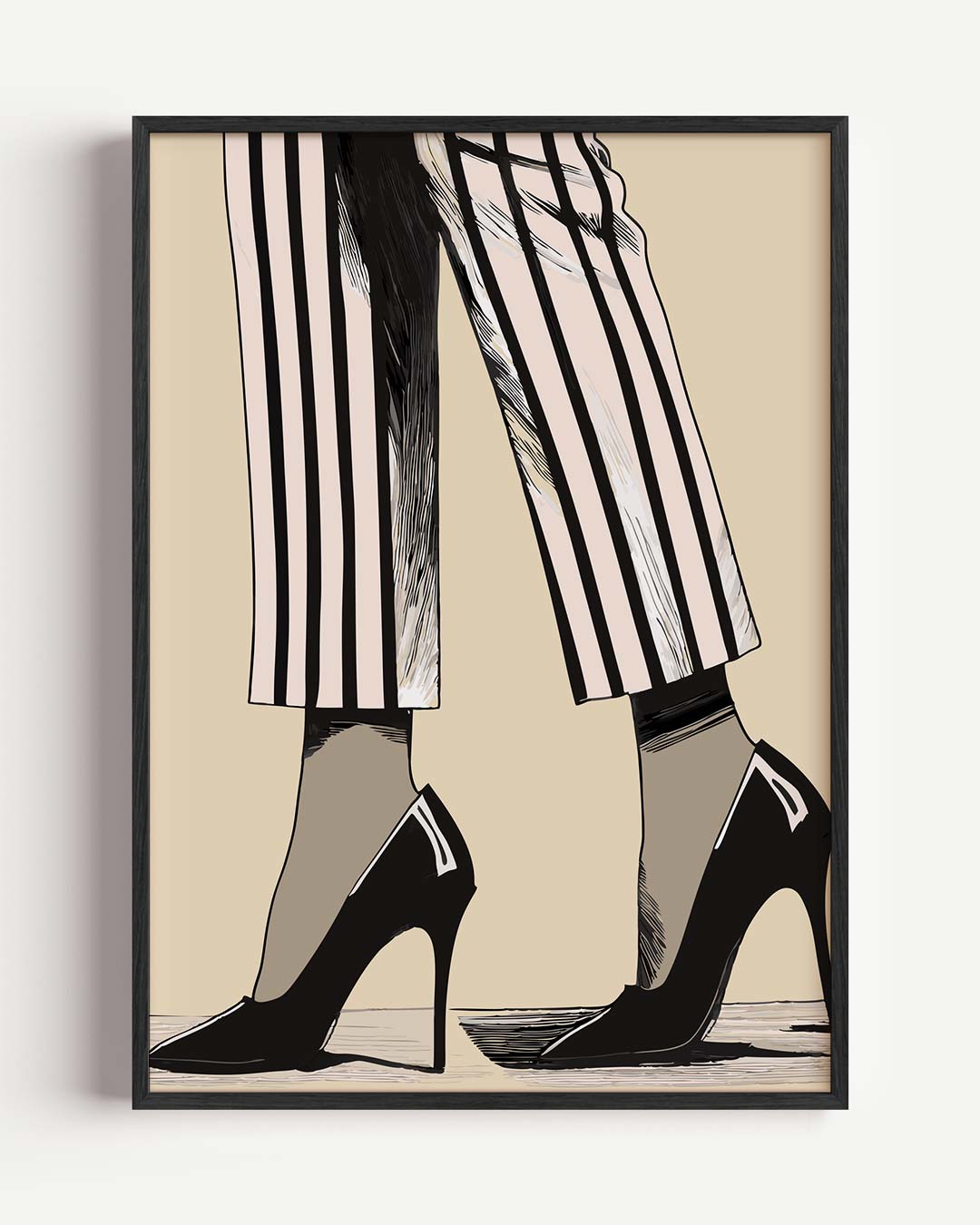 Stijlvolle Stiletto Stappen – kleurrijke abstracte portret poster als wanddecoratie