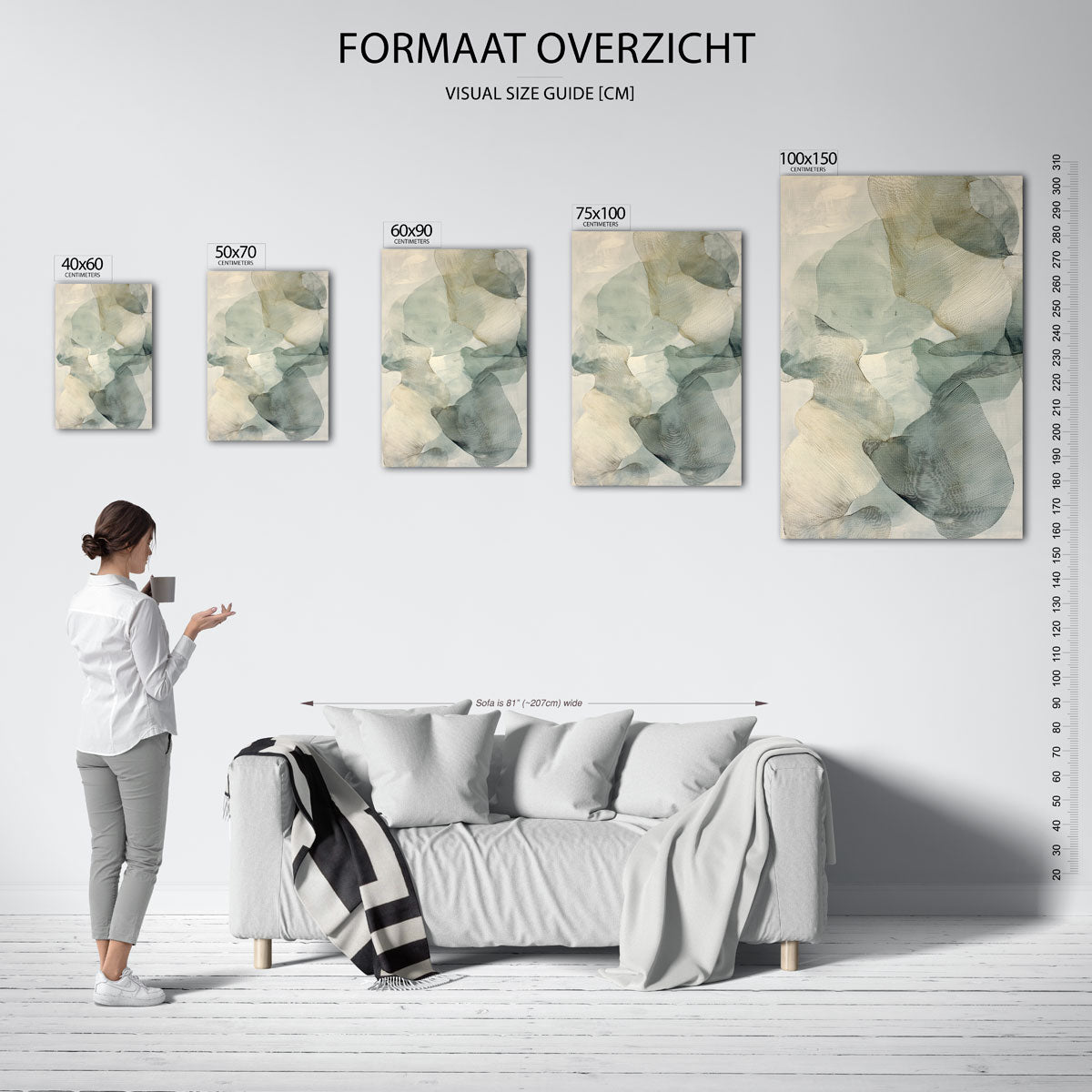 Organische lijnvormen – staande wanddecoratie van WallArtistic
