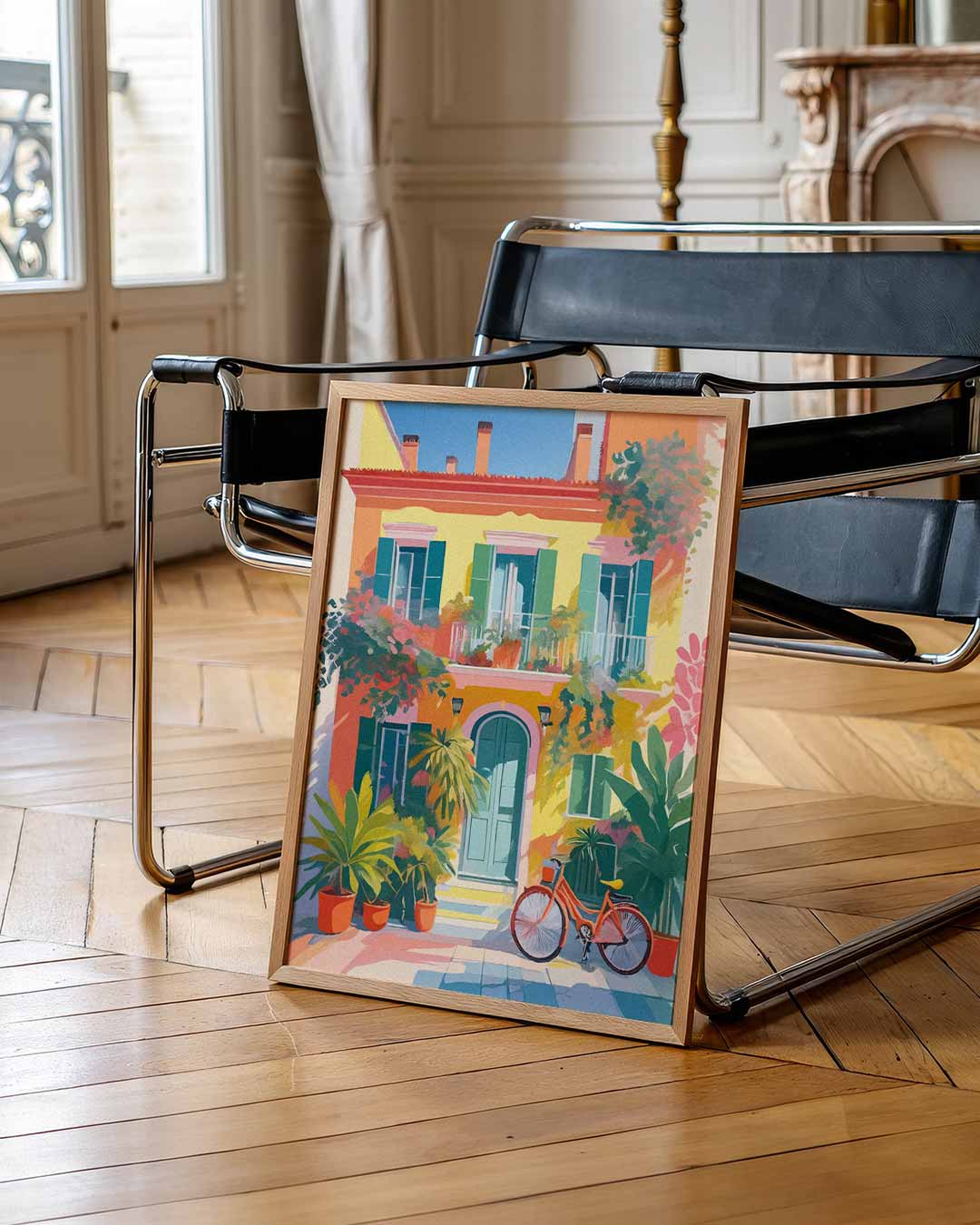 Zonnige Mediterrane Huis – urban poster in staand formaat