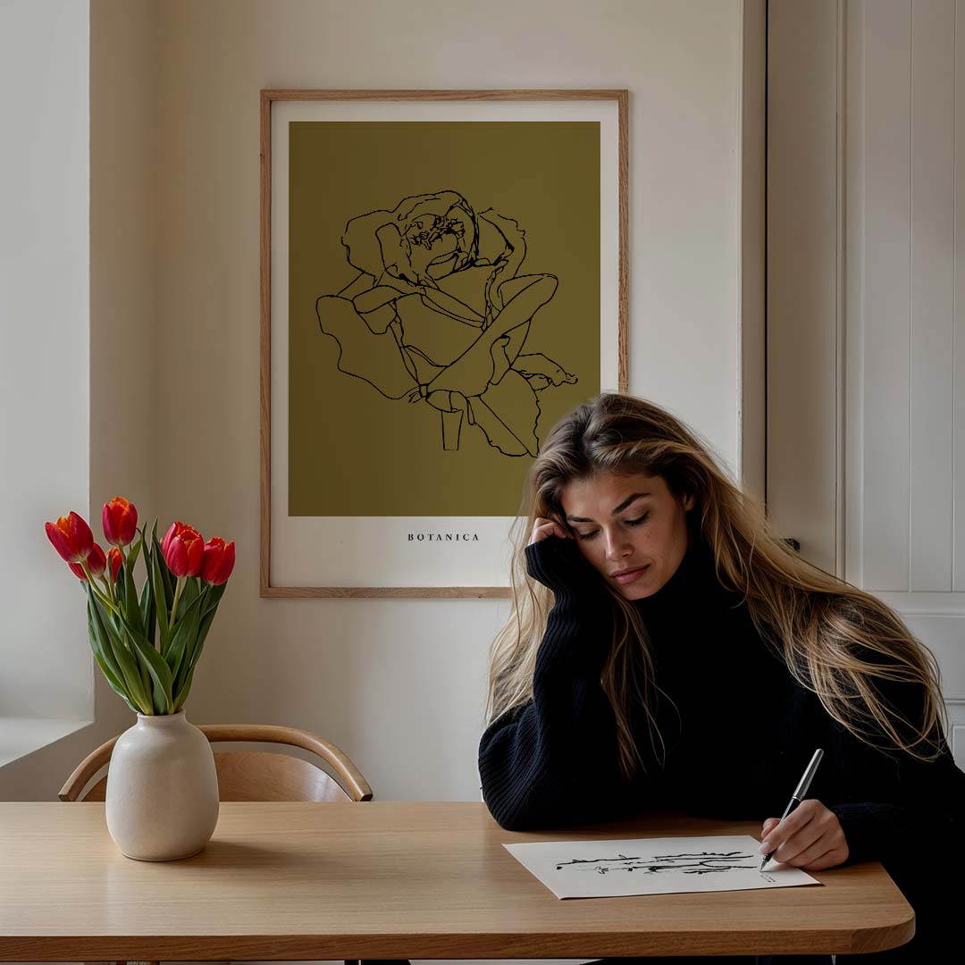Botanica Line Art – culinaire wandkunst als portret poster