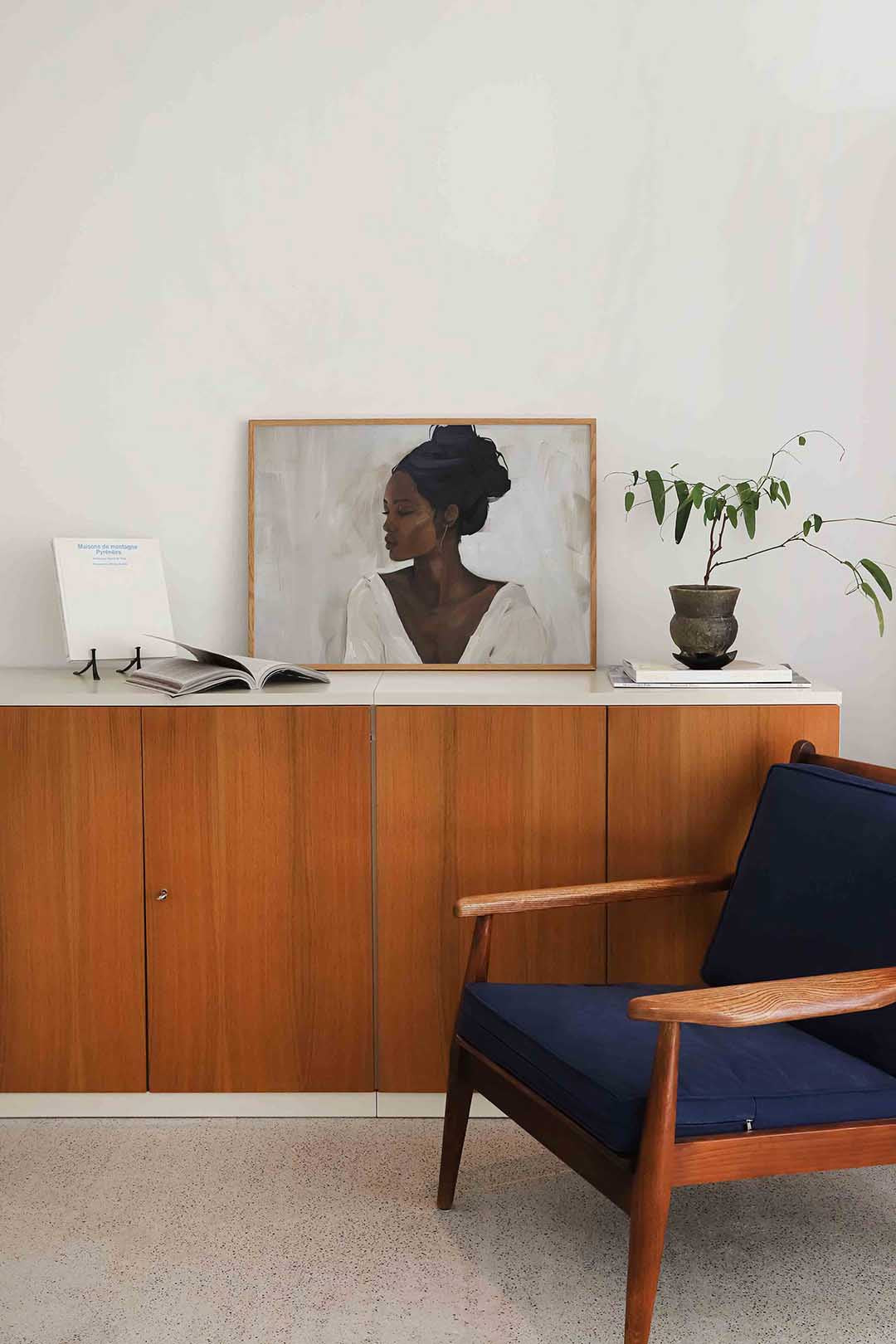Vrouwelijk portret – moderne landscape wanddecoratie van WallArtistic