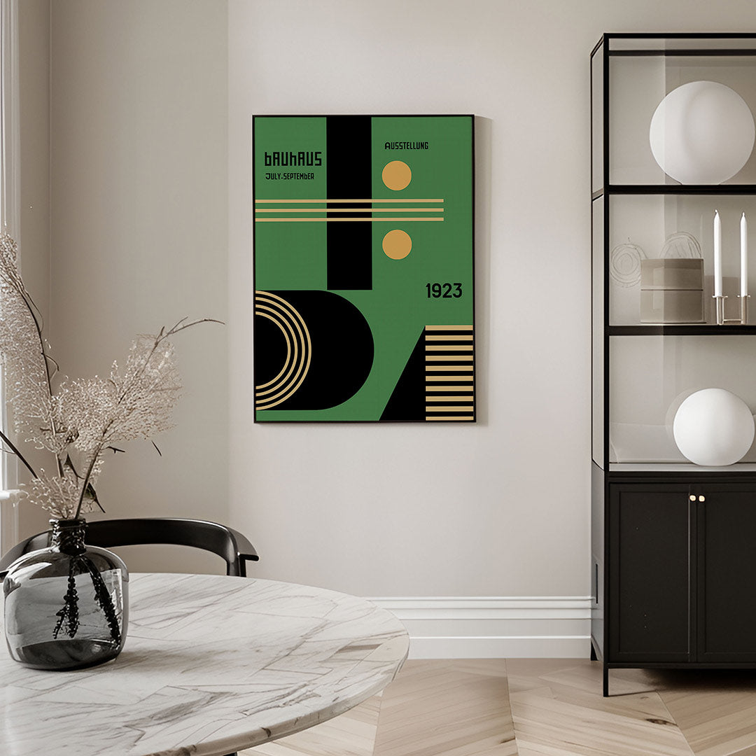 Vormen en lijnen – geometrische Bauhaus poster in staand formaat