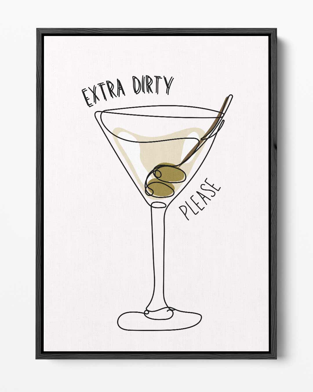 Extra Dirty Martini Illustratie – portret kunstwerk als wanddecoratie