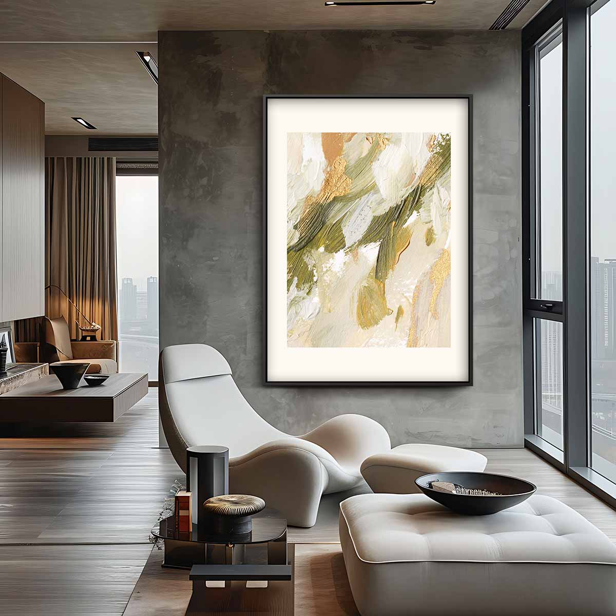 Aarde en Goud Harmonie – dibond wanddecoratie in staand formaat