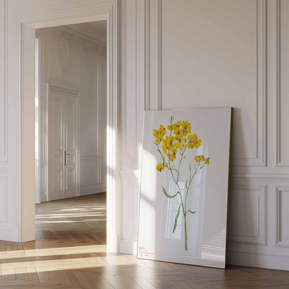 Zonnige Bloemen Illustratie – urban poster in staand formaat