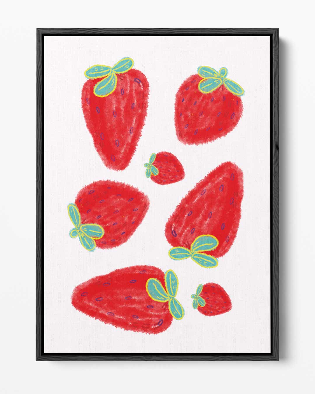 Vrolijke Aardbeien – portret kunstwerk als wanddecoratie