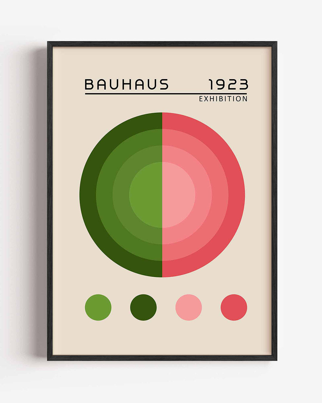 Cirkelvormen en kleur – staande Bauhaus poster als wanddecoratie