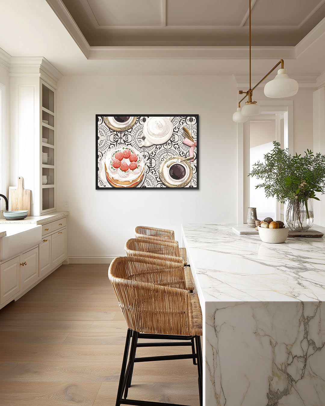 Elegante tafelscène – liggende wanddecoratie