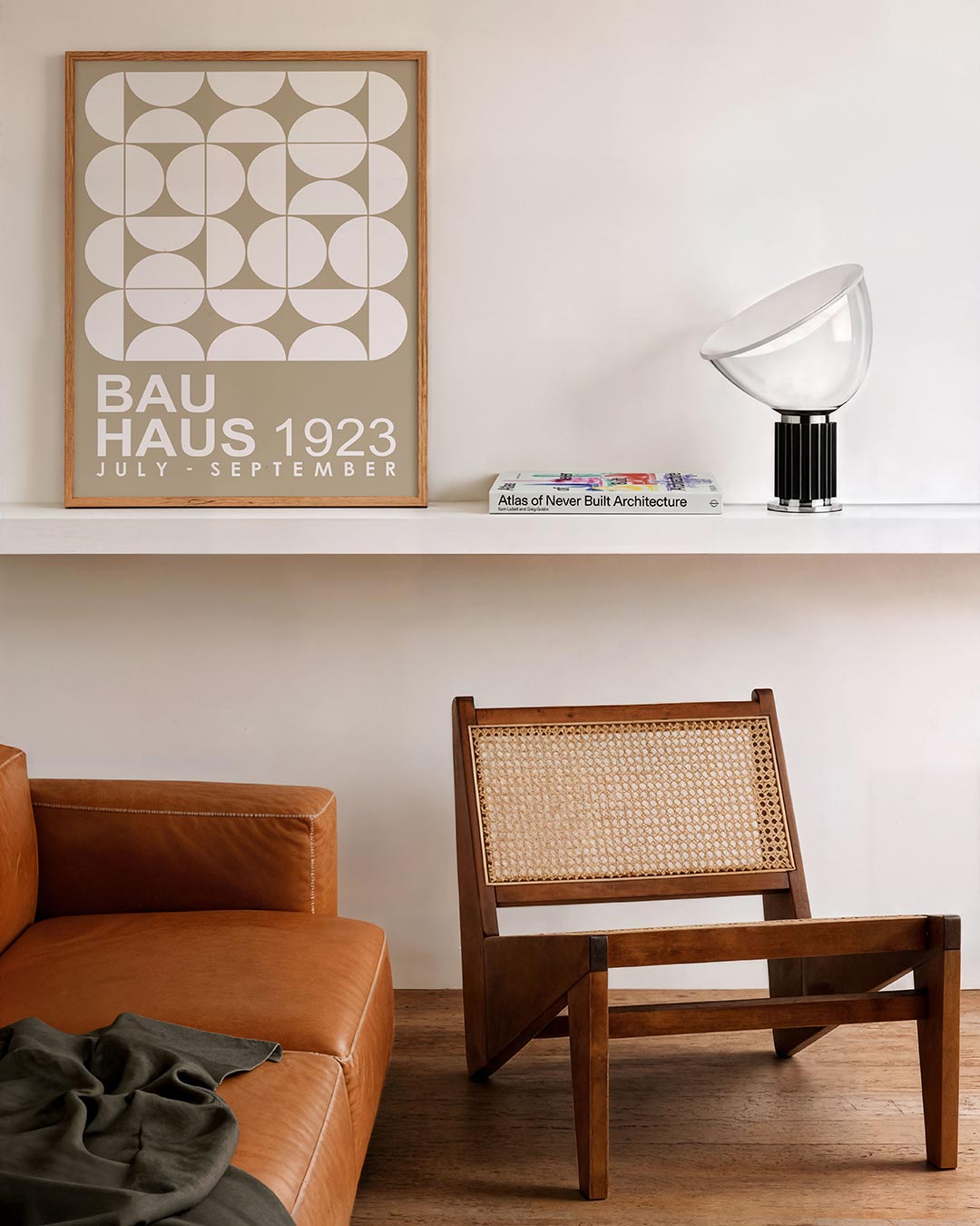 Cirkelpatroon en tekst – staande Bauhaus poster voor aan de muur