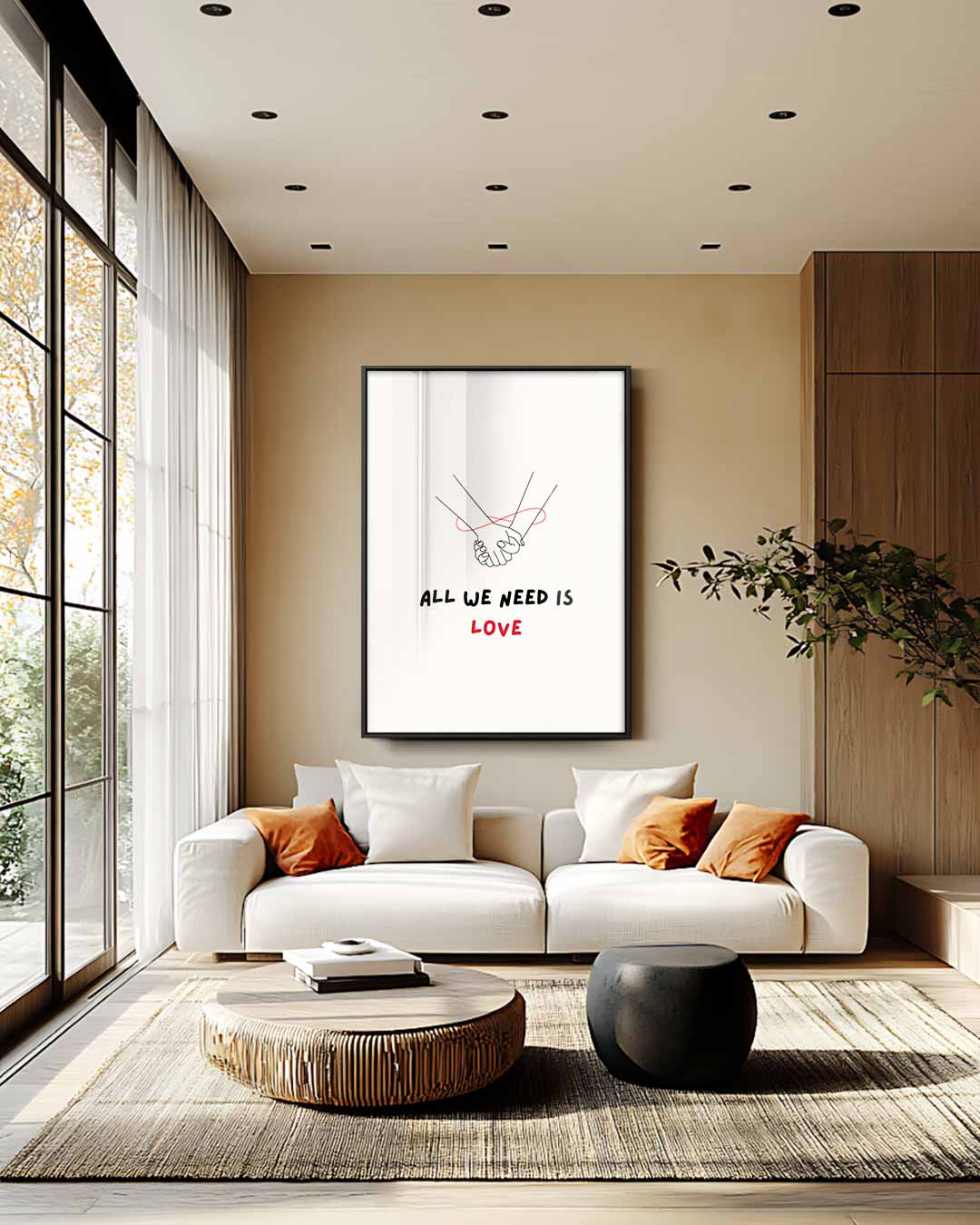 Hand in Hand Liefde Poster – staand kunstwerk voor modern interieur