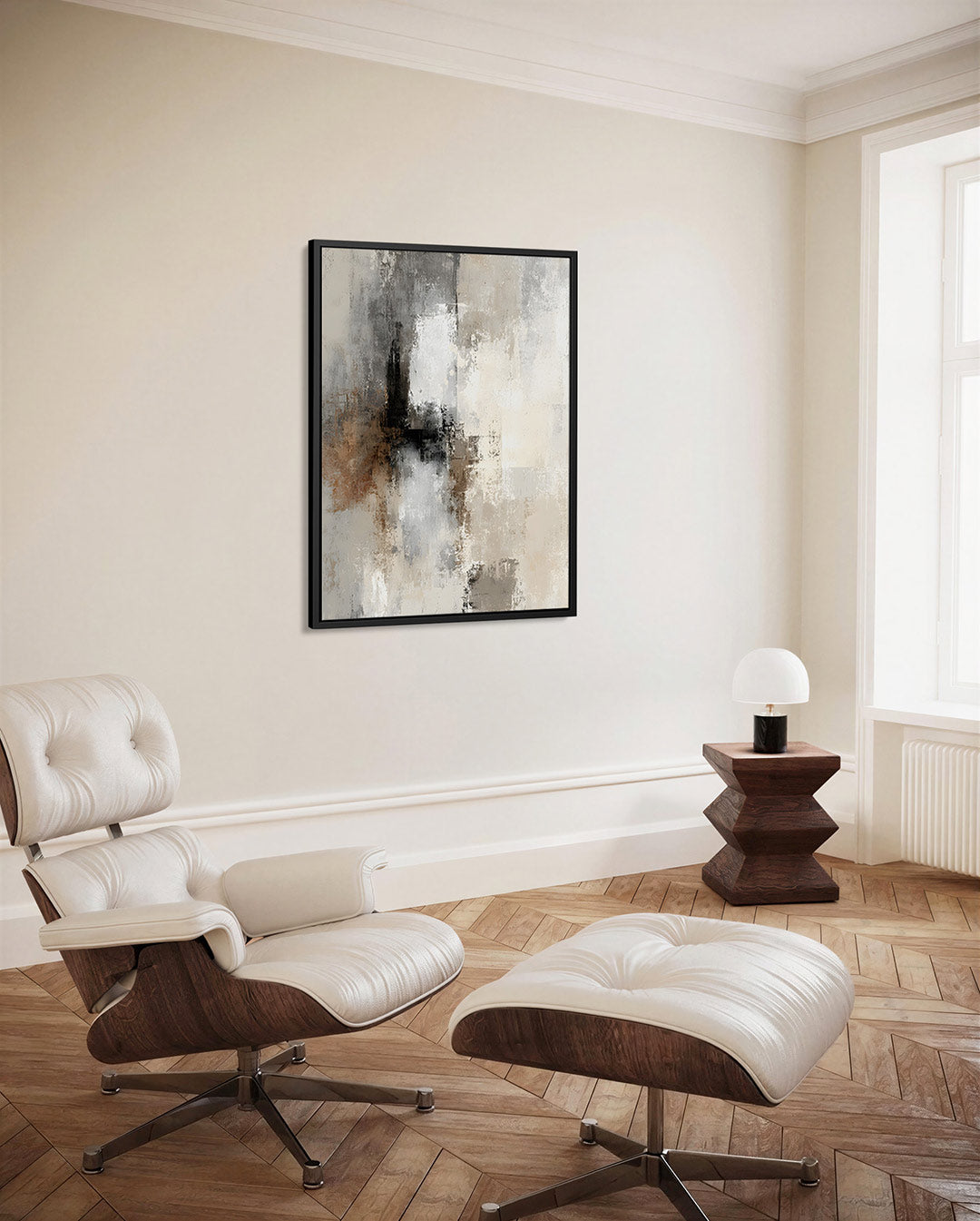 Gelaagde texturen – staand wanddecoratie kunstwerk