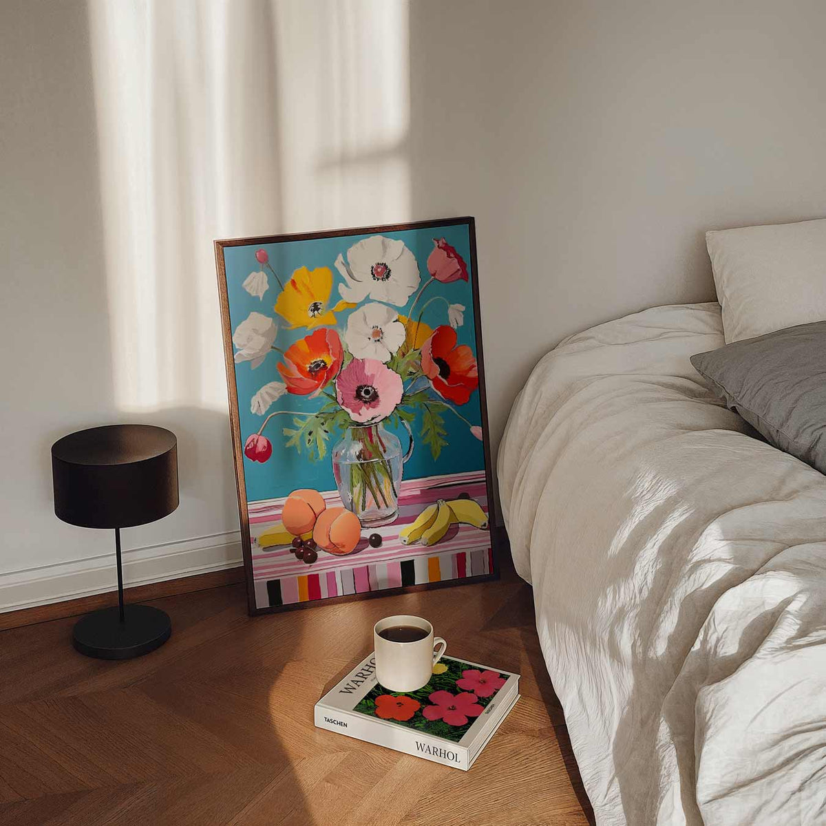 Vrolijke Bloemen en Fruit – staande bloemen wanddecoratie van WallArtistic