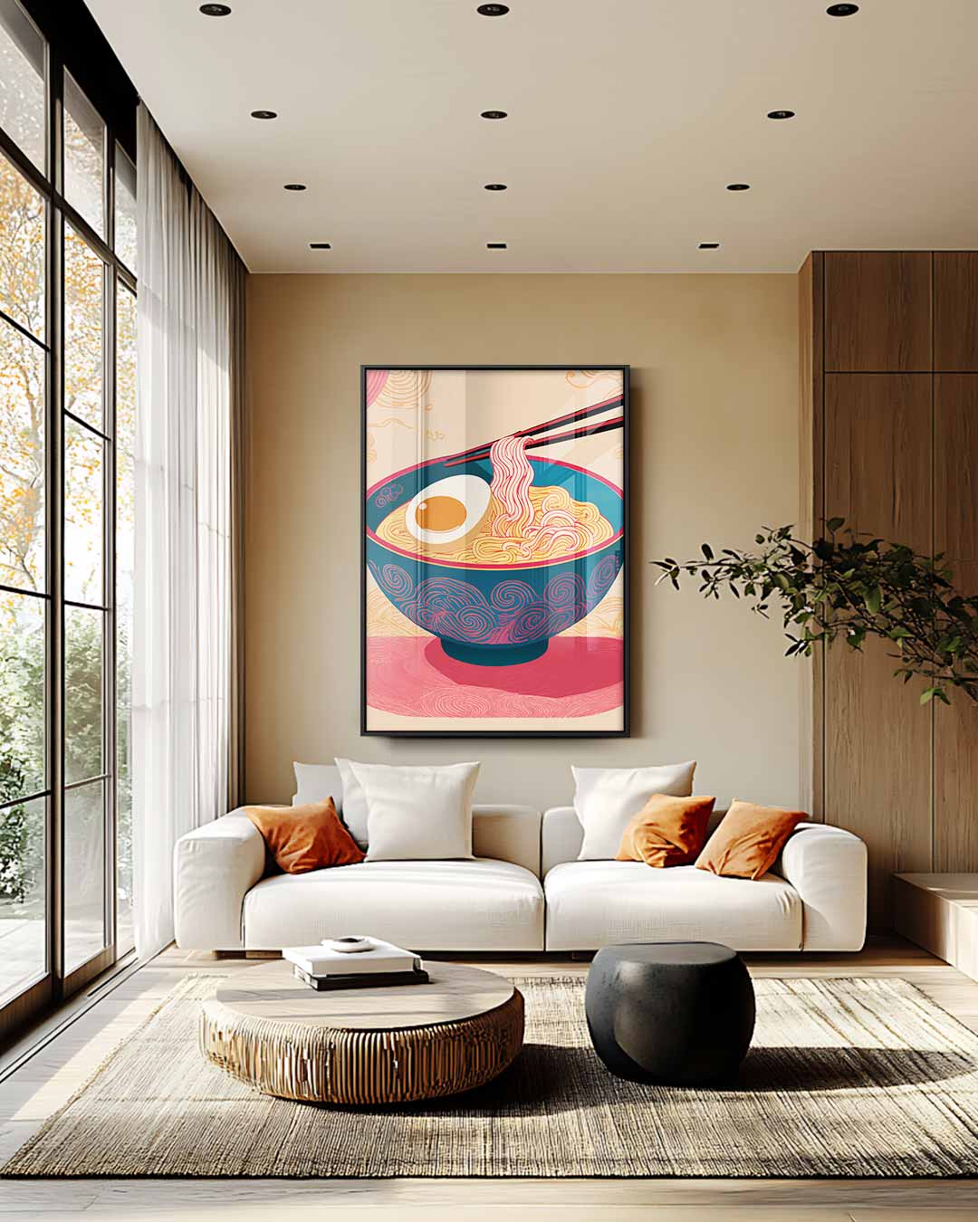 Stijlvolle Ramen Illustratie – plexiglas wanddecoratie in portret formaat