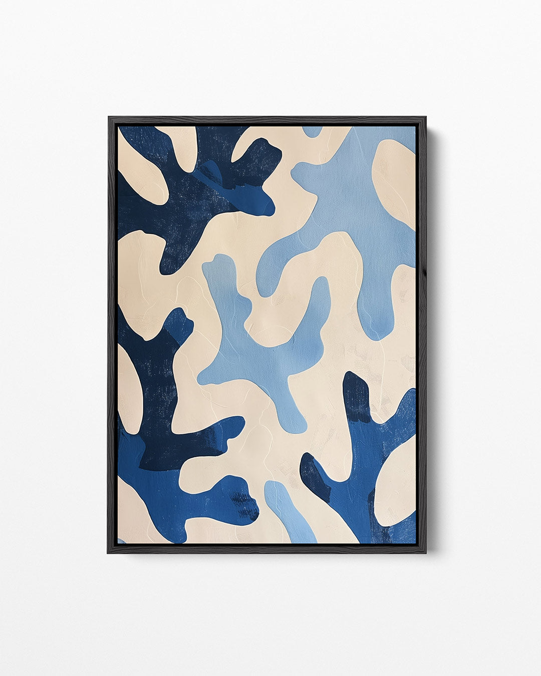 Organische blauwe vormen – staand wanddecoratie kunstwerk