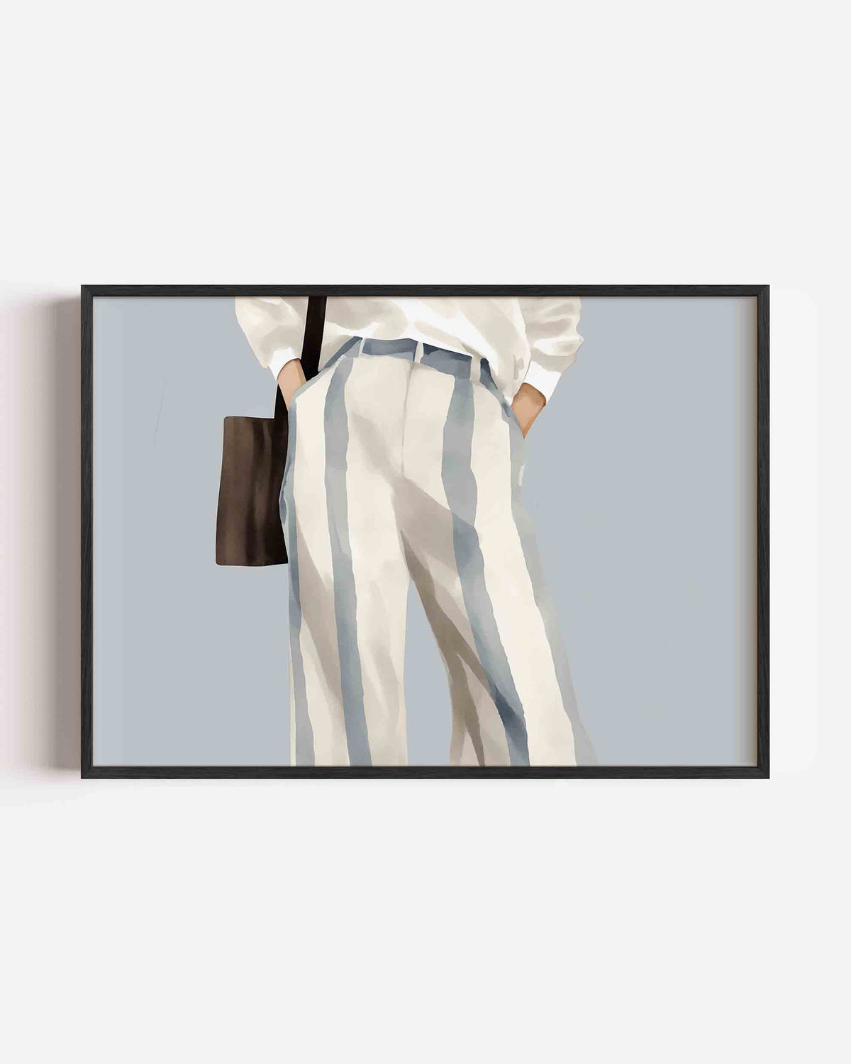 Gestreepte broek – hedendaagse illustratie poster in landscape formaat