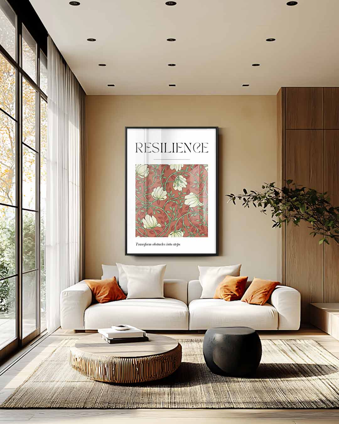 Resilience Bloemenkunst – canvas wanddecoratie in portret formaat