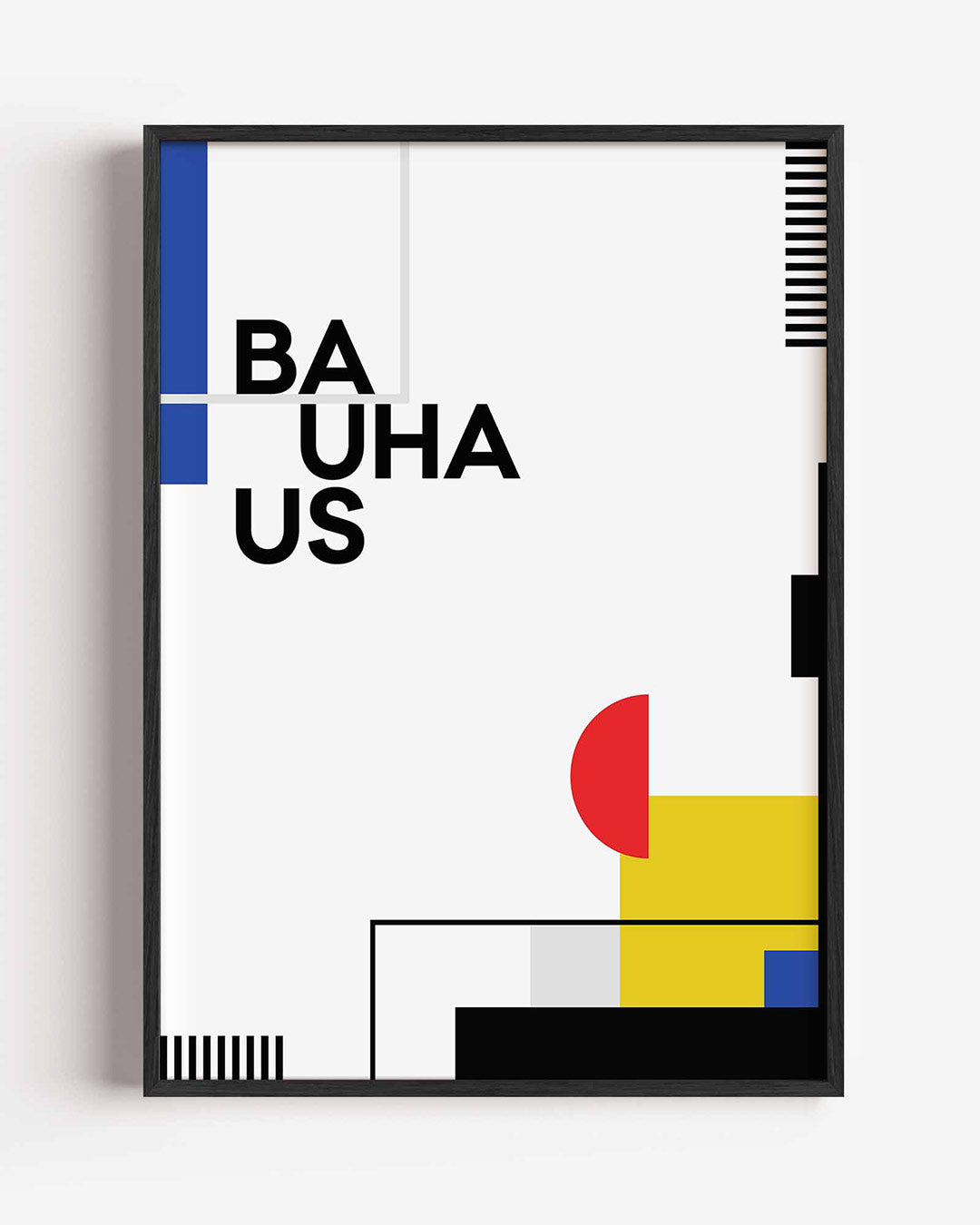 Vormen en kleurvlakken – staande Bauhaus poster als wanddecoratie