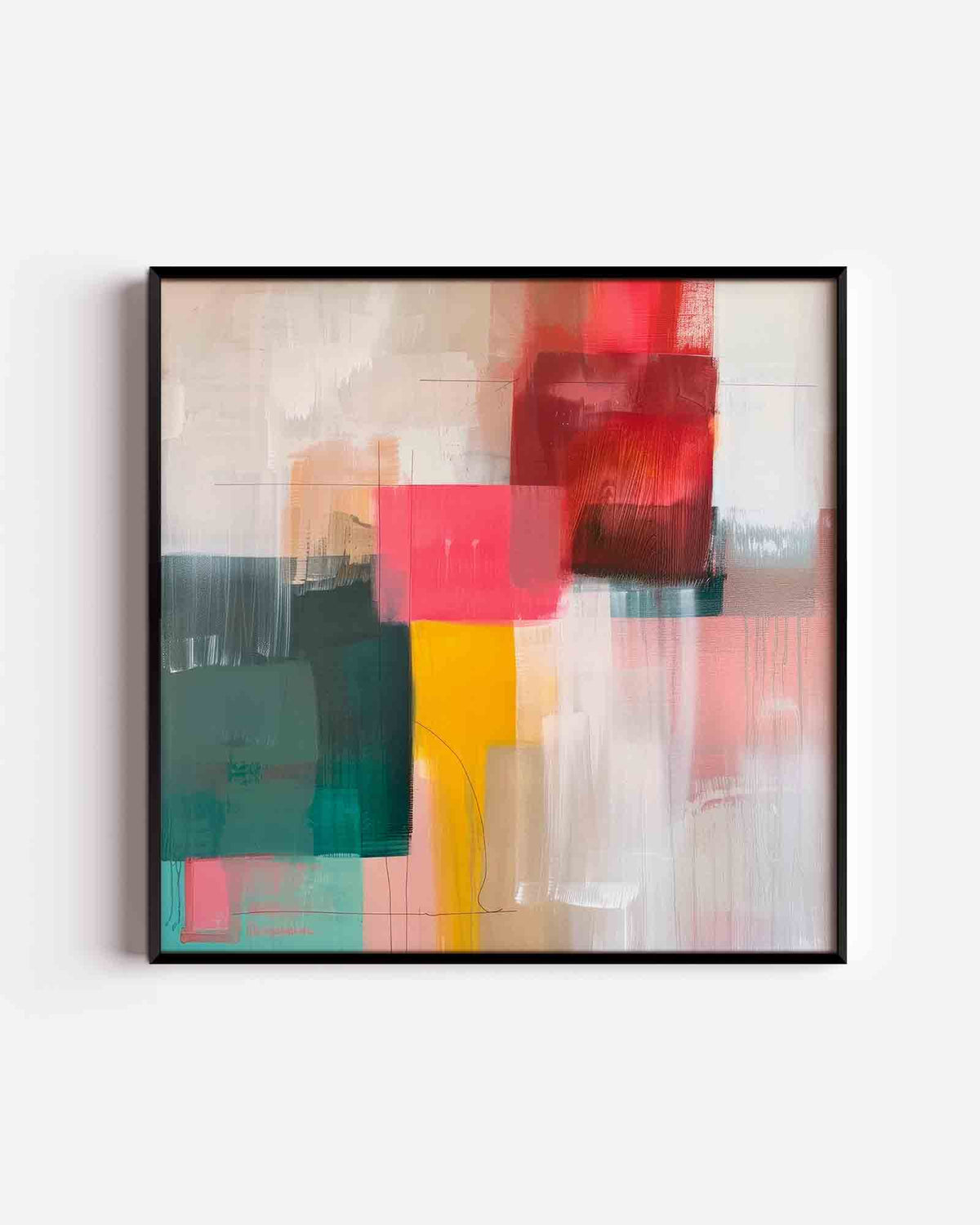 Abstracte vormen – kleurrijke illustratie poster als wanddecoratie