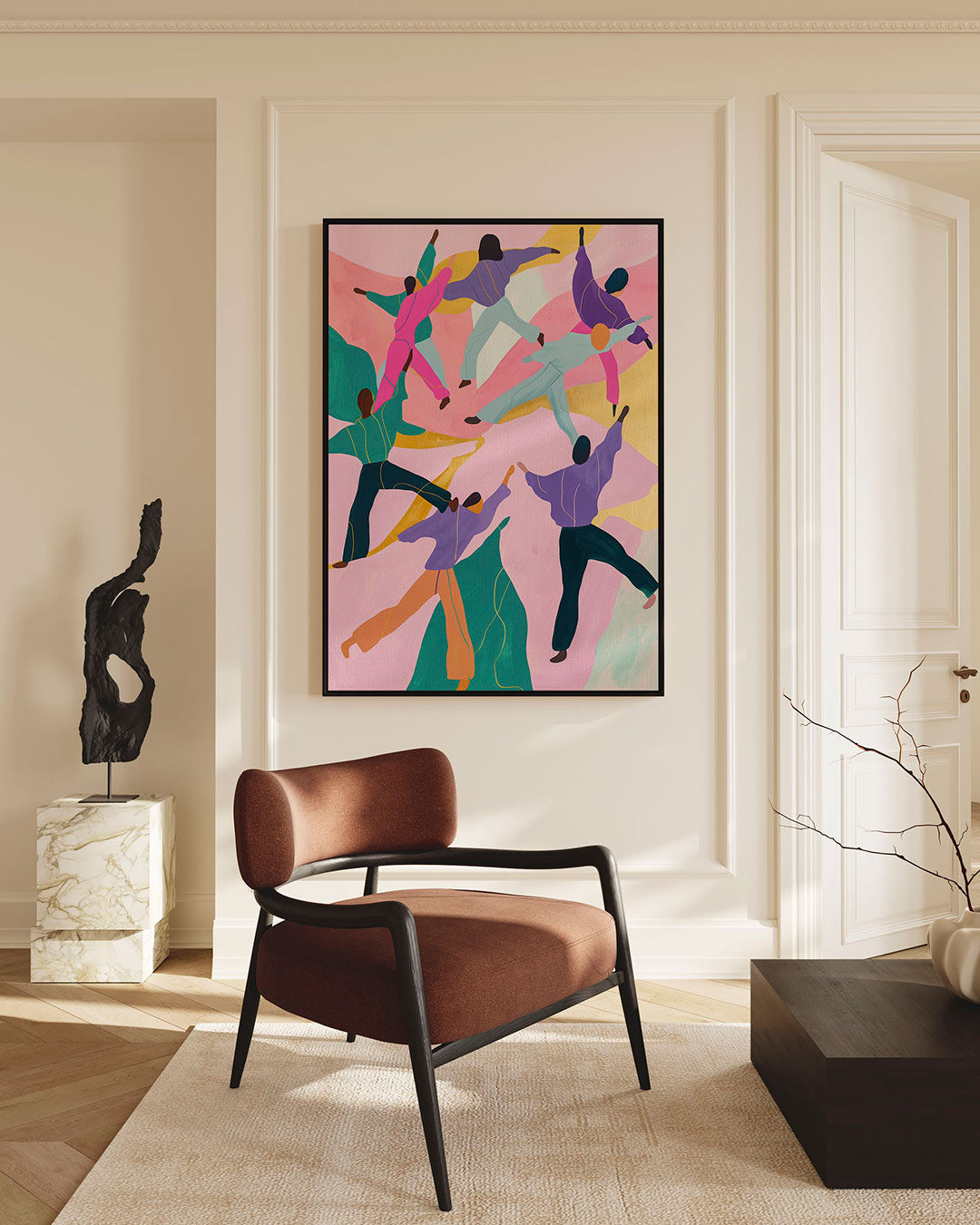 Dansende figuren – staand wanddecoratie kunstwerk
