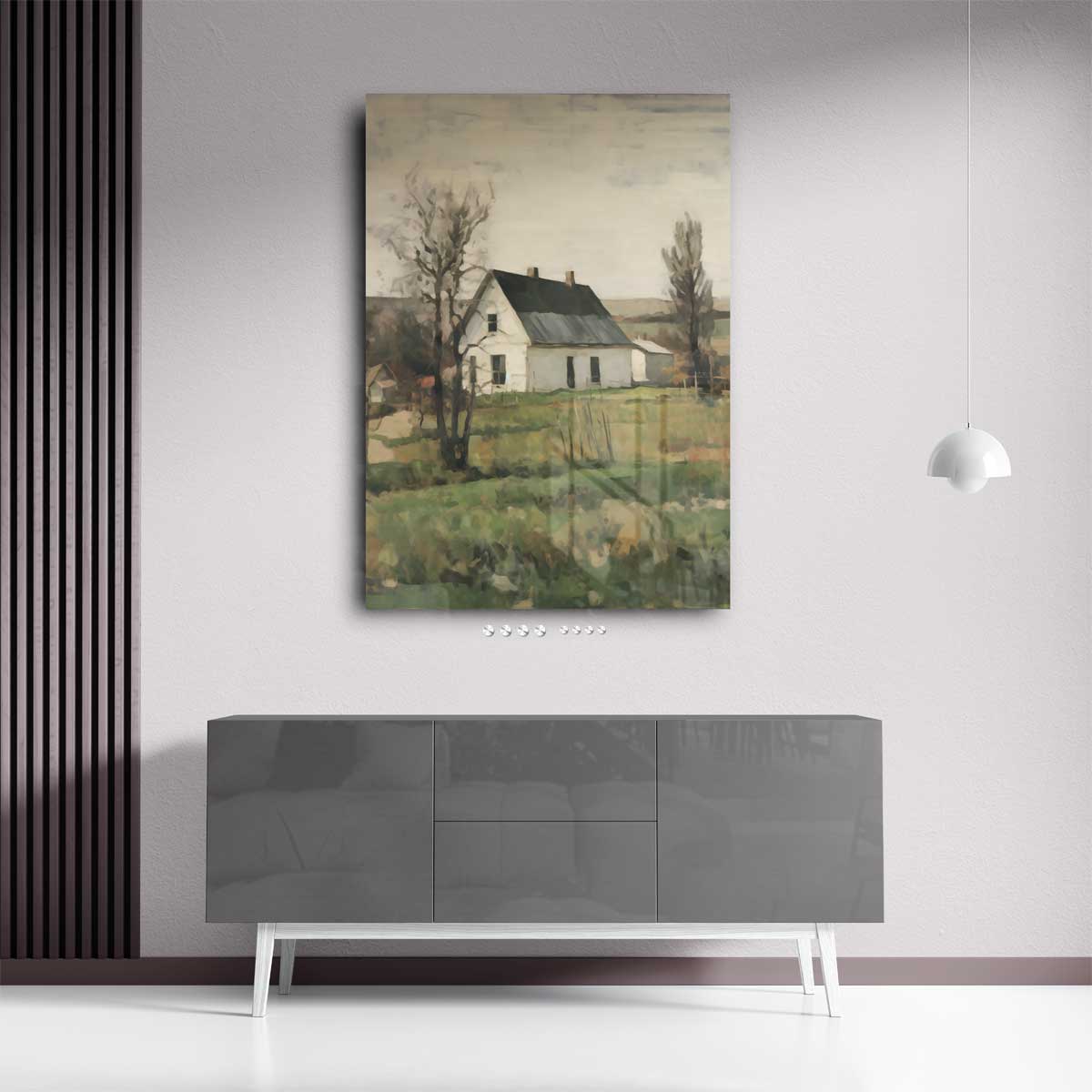 Rustiek Dorpstafereel – staand kunstwerk voor modern interieur