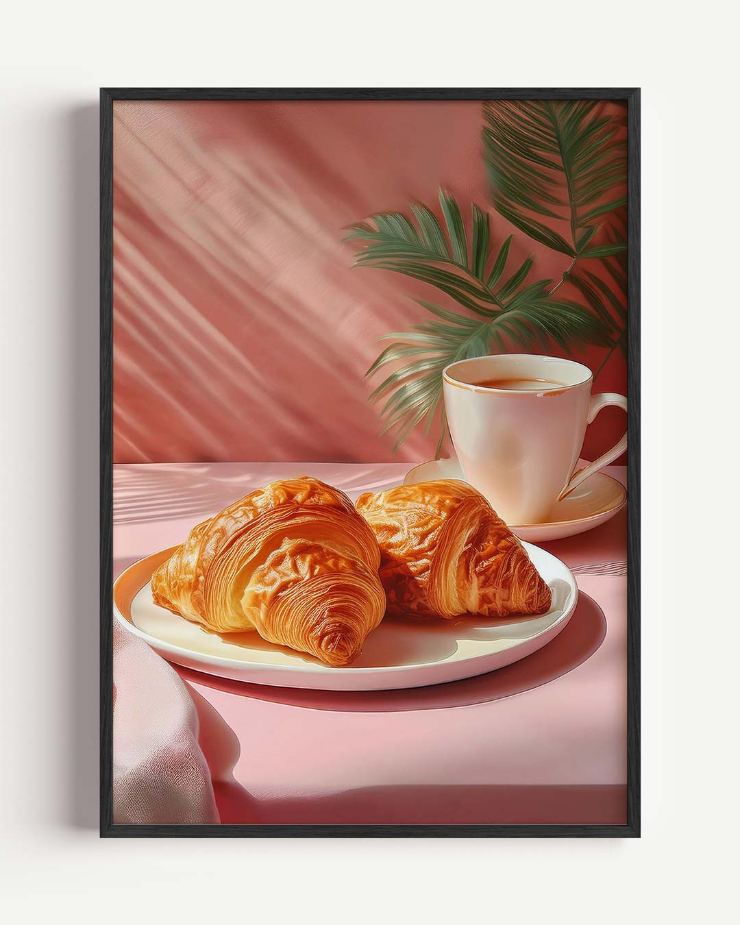 Ontspan met Croissants en Koffie – keuken portret poster als wanddecoratie