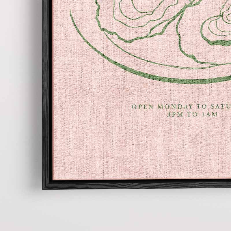 Oyster Club Illustratie – plexiglas kunstwerk als wanddecoratie