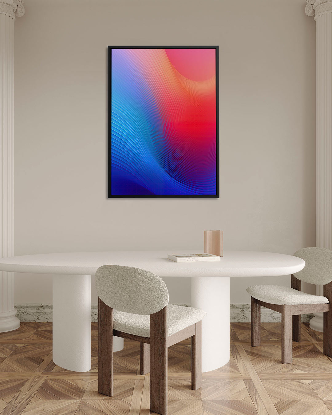 Golvende kleuren – Staande wanddecoratie – alternatieve weergave van het kunstwerk