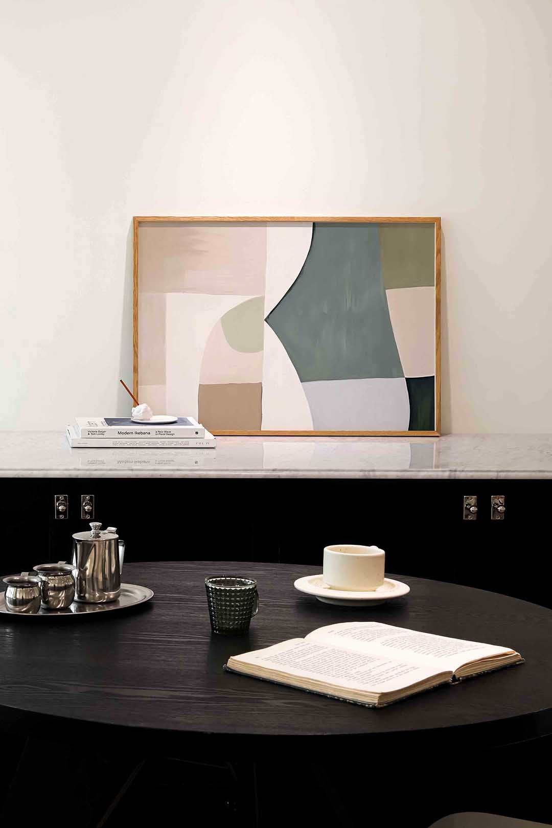Abstracte vormen – abstracte poster in liggend formaat