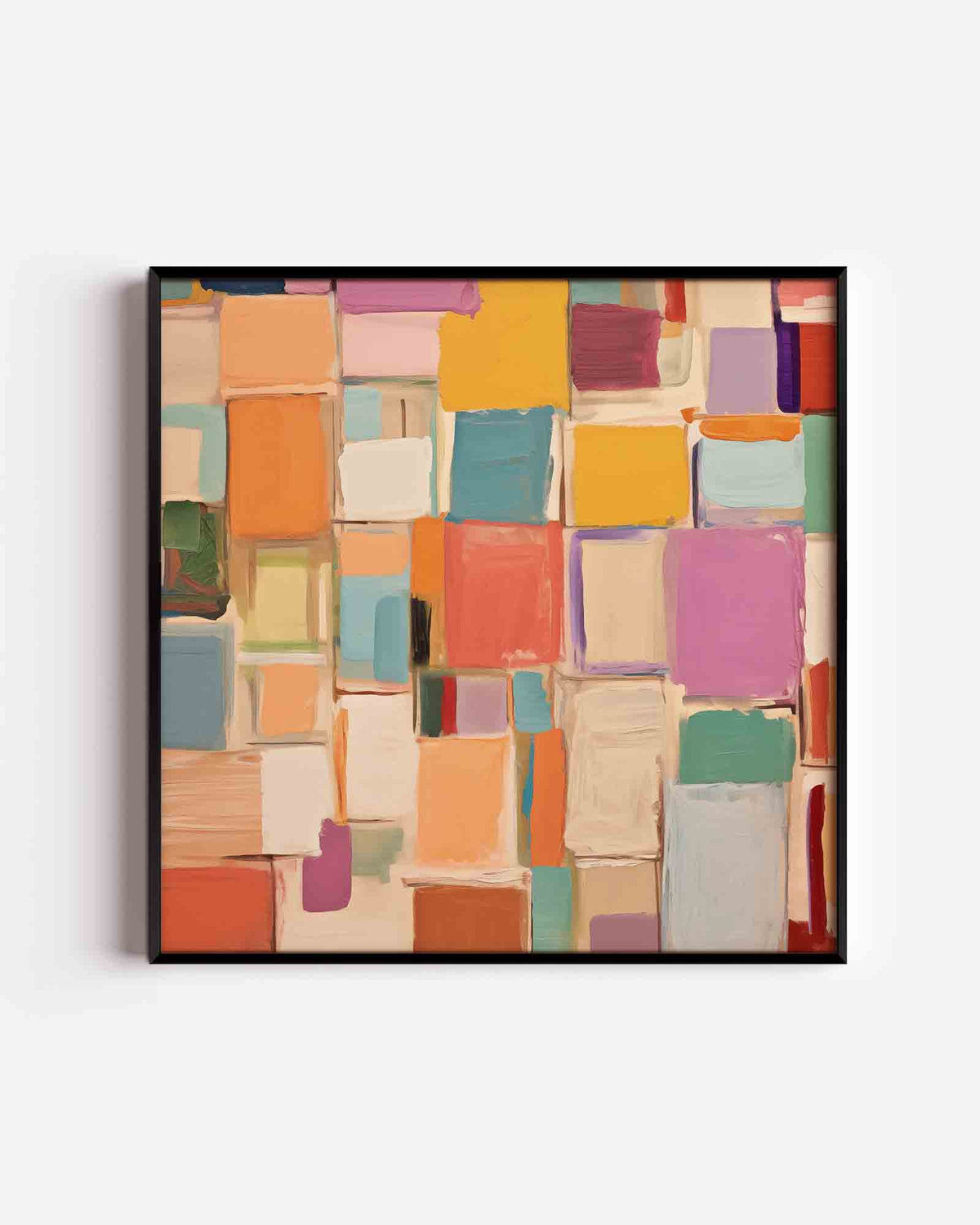 Gekleurde vlakken – abstracte vierkante poster als wanddecoratie