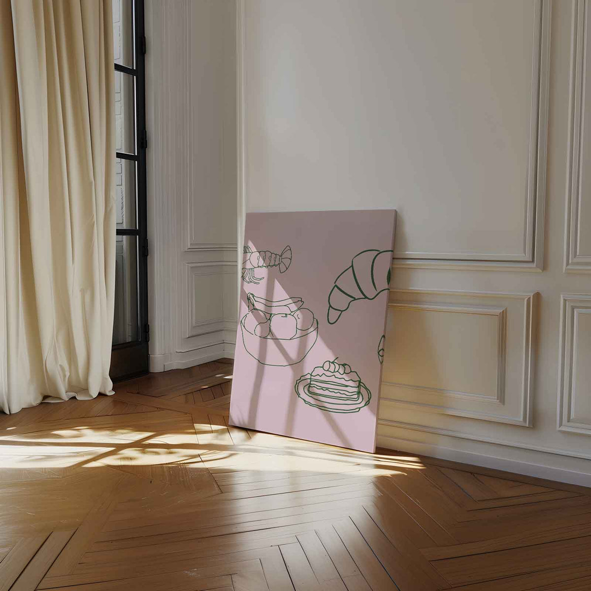 Smakelijke Momenten Illustratie – staand kunstwerk voor modern interieur