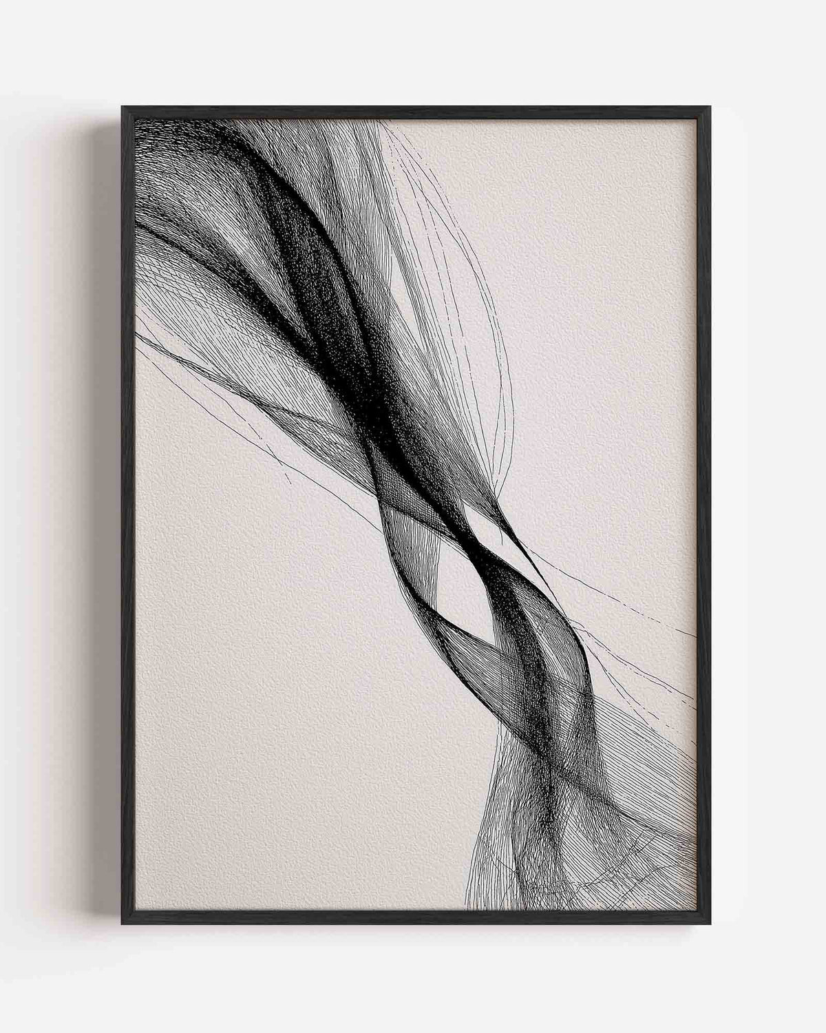 Vloeiende lijnen – abstracte portret poster als wanddecoratie