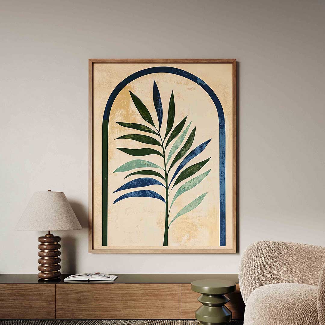 Blad in boogvorm – tropische jungle poster in staand formaat